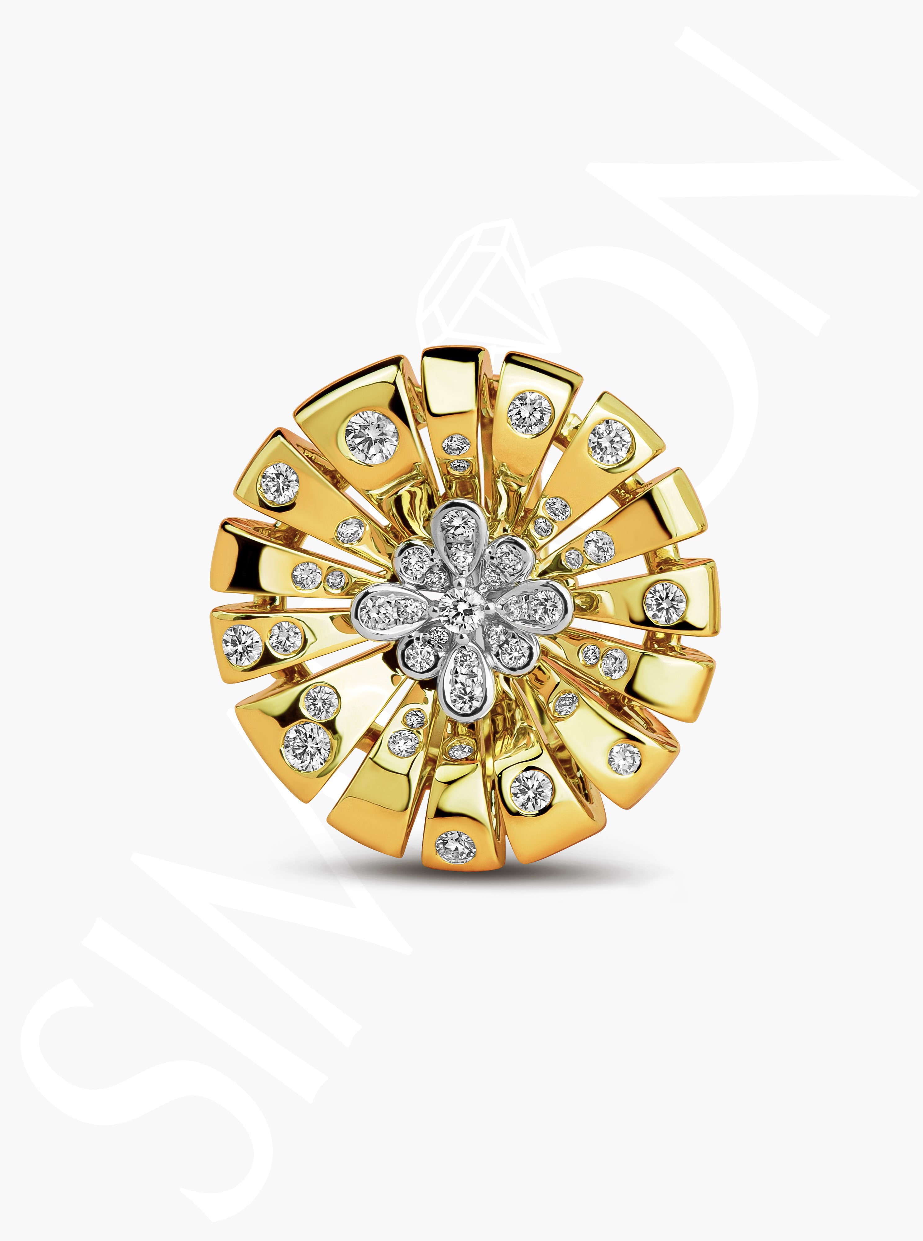 Diamond Cluster Floral Ring