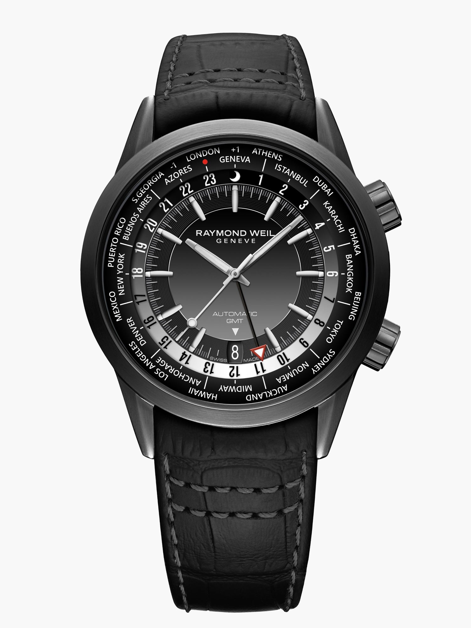 Freelancer Men's Black Dial Mechanical with Automatic Winding with GMT Function