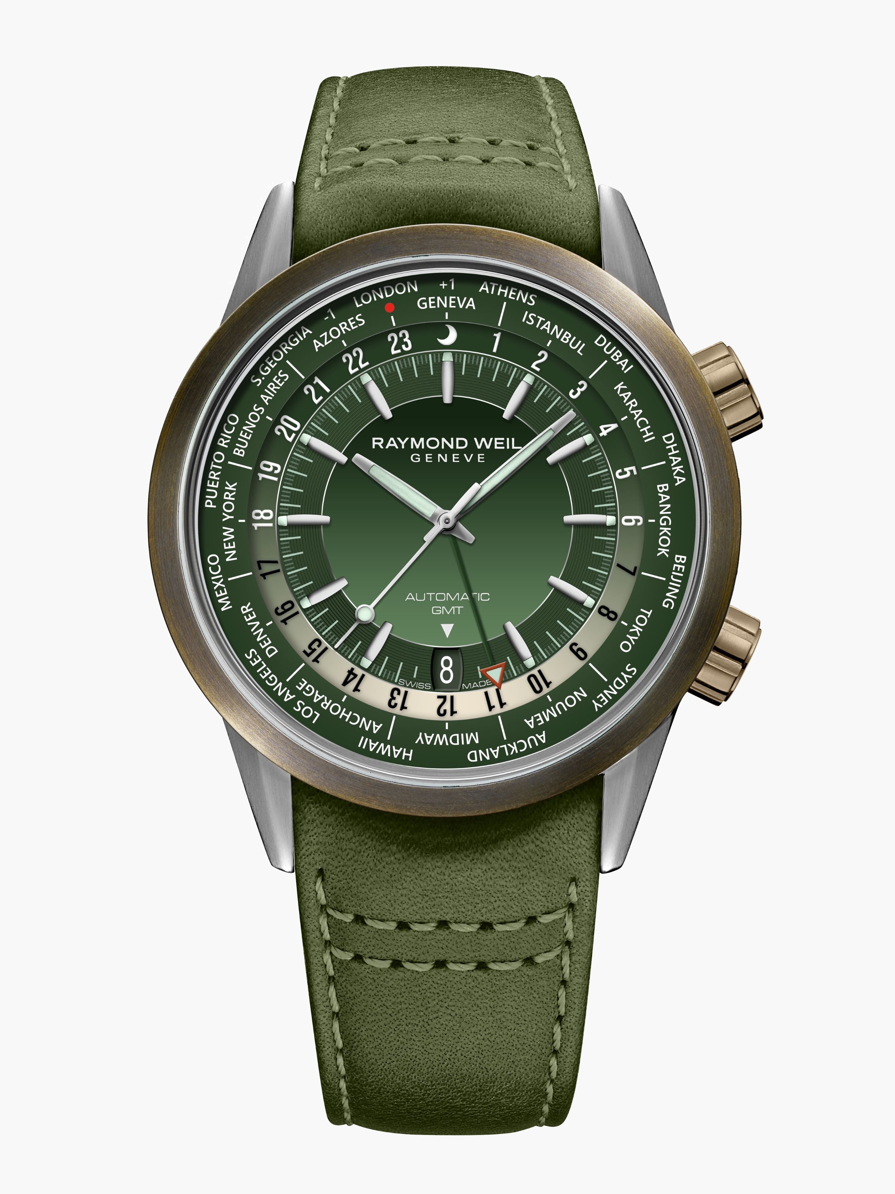 Freelancer Men's Green Dial Mechanical with Automatic Winding with GMT Function