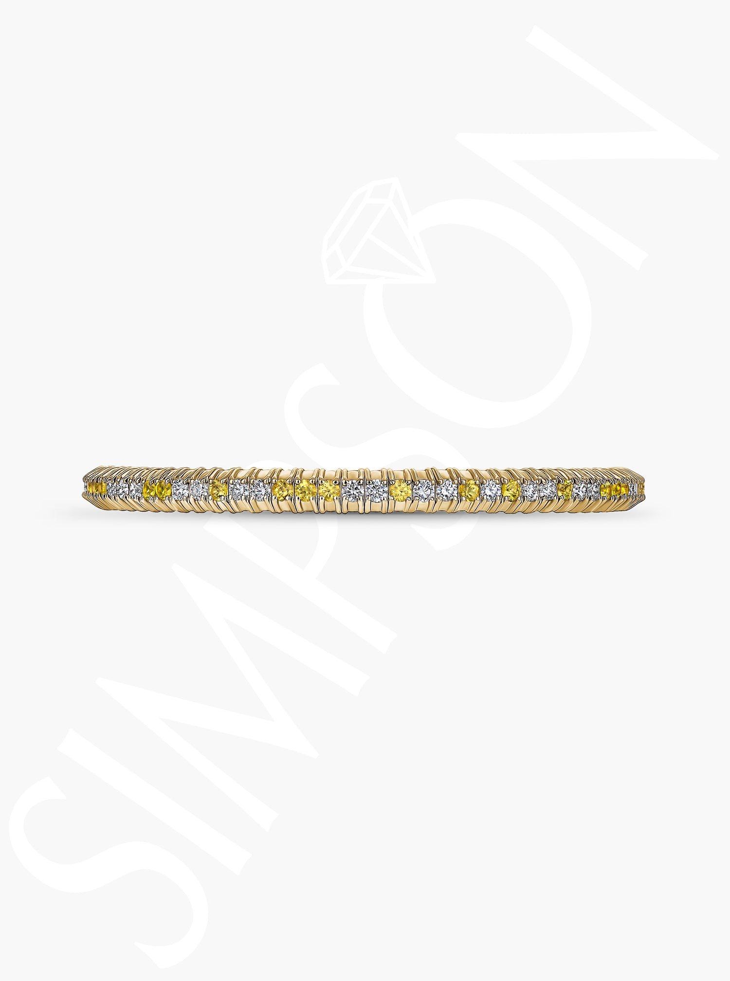 Yellow Sapphire and Diamond Stretch Bracelet 