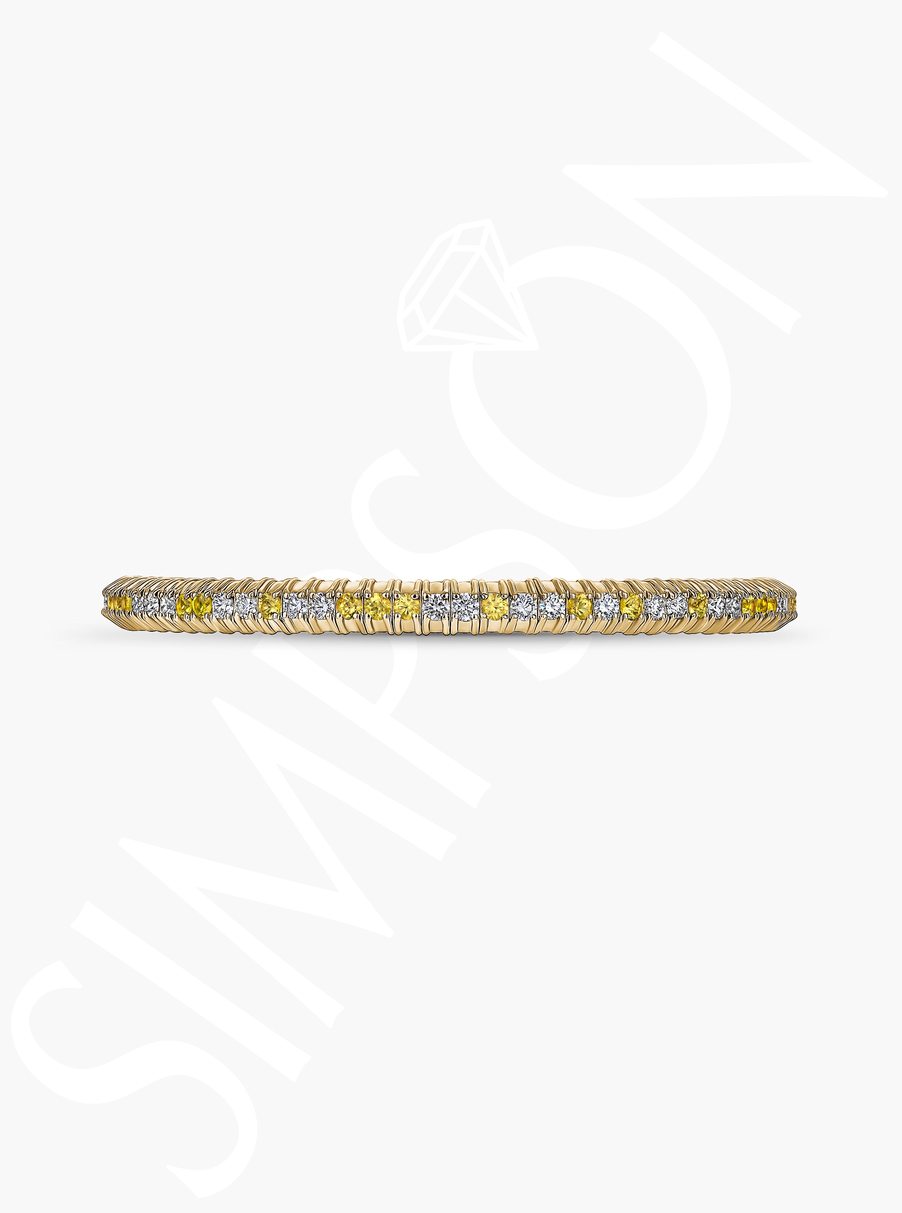 Yellow Sapphire and Diamond Stretch Bracelet 