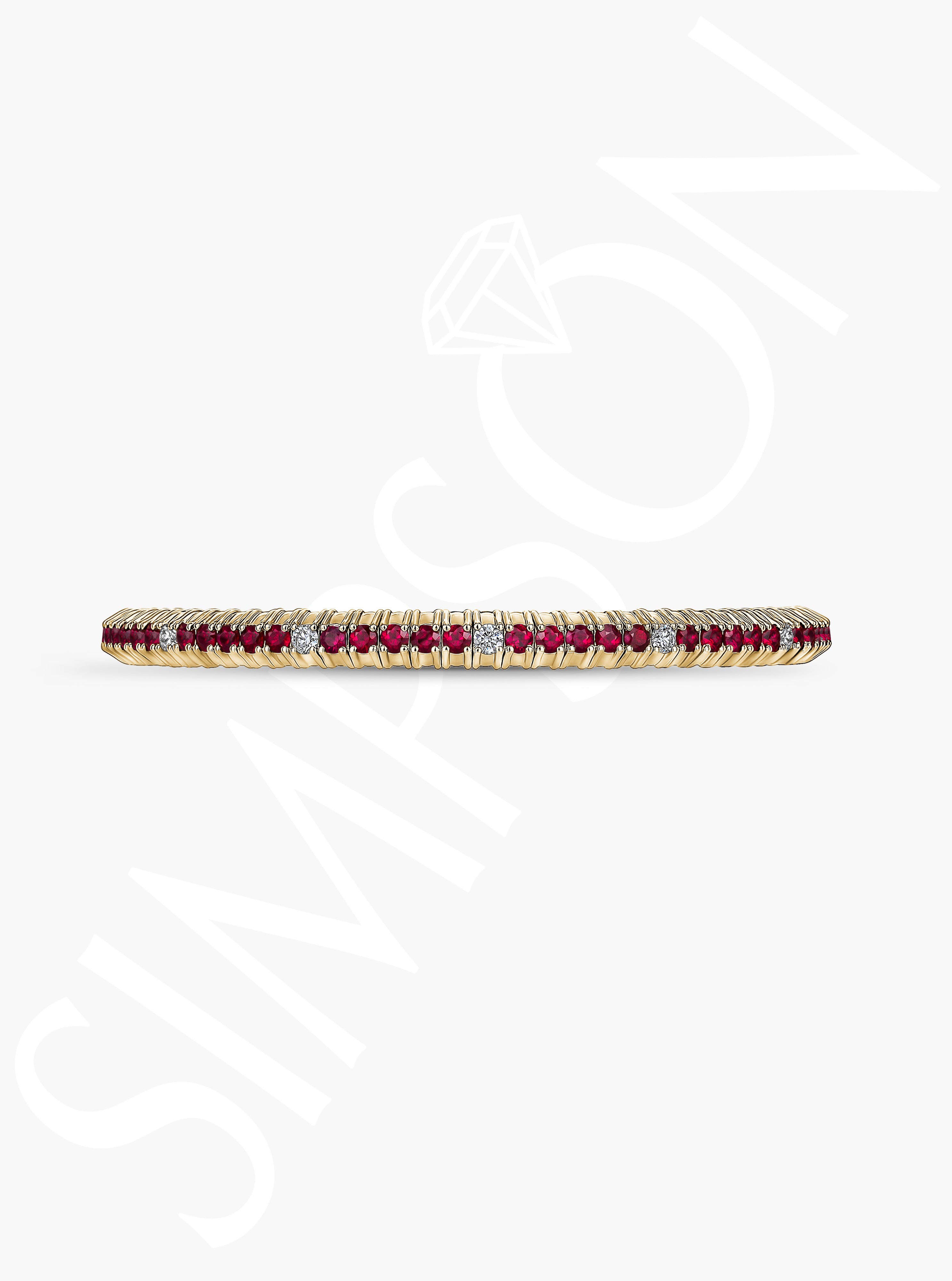 Ruby and Diamond Stretch Bracelet 