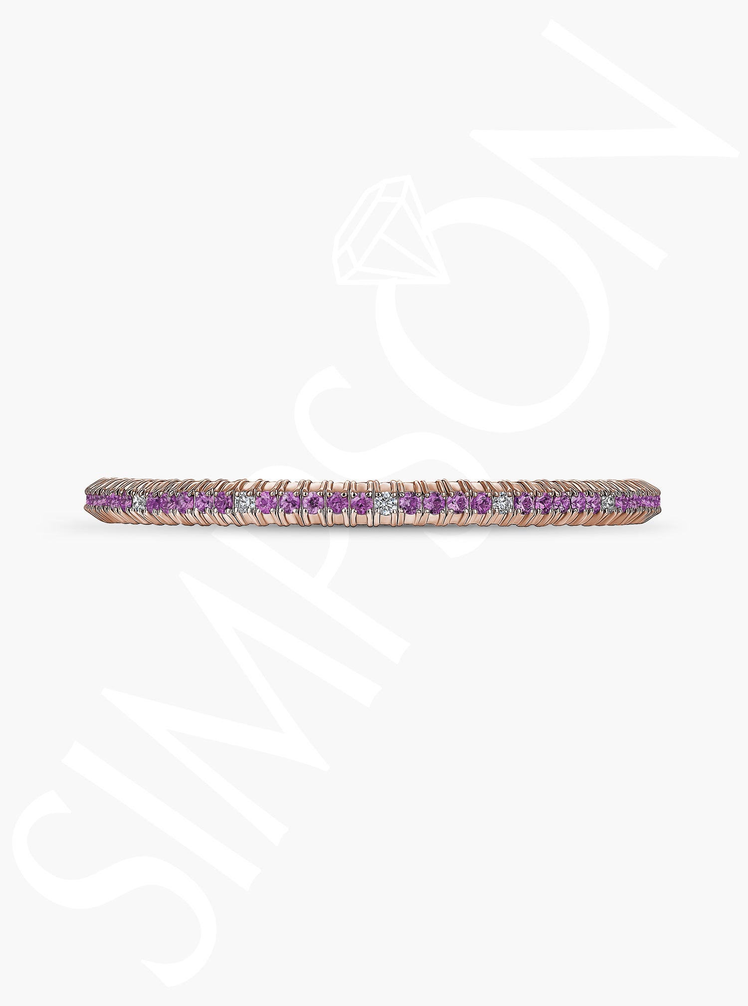 Pink Sapphire and Diamond Stretch Bracelet