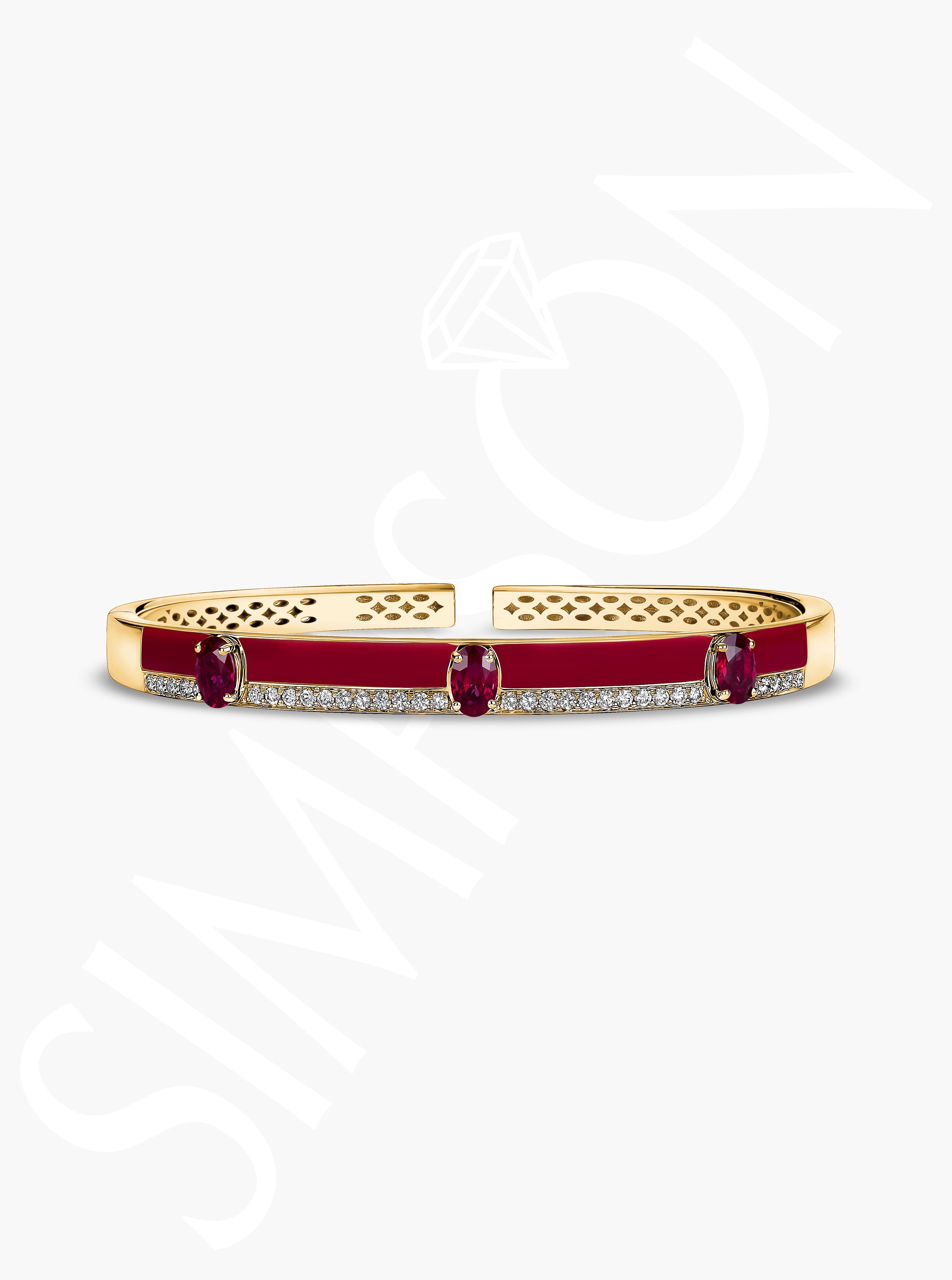 Ruby and Diamond Gold Bangle