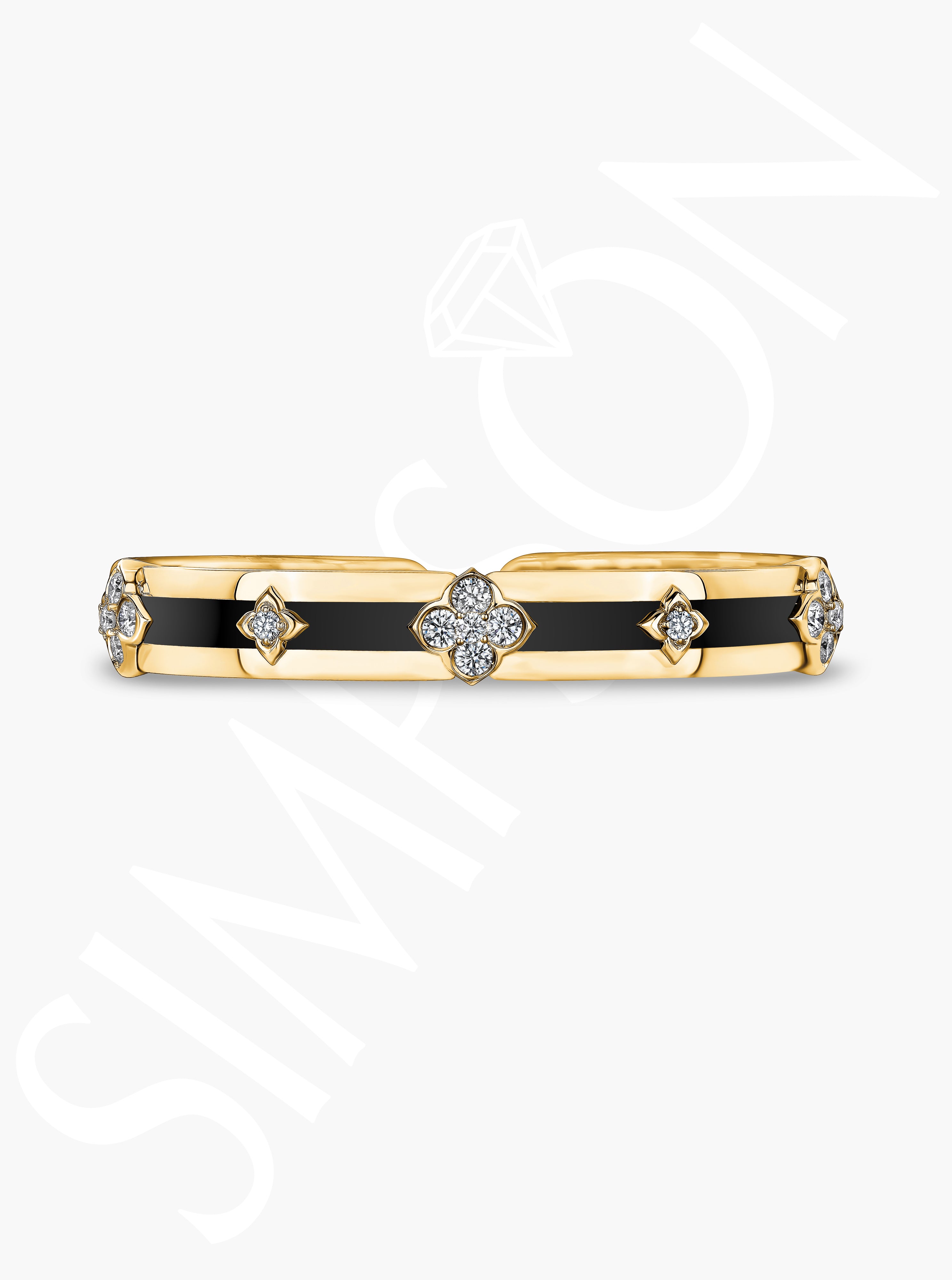 Black Onyx Bangle with Diamond Accents
