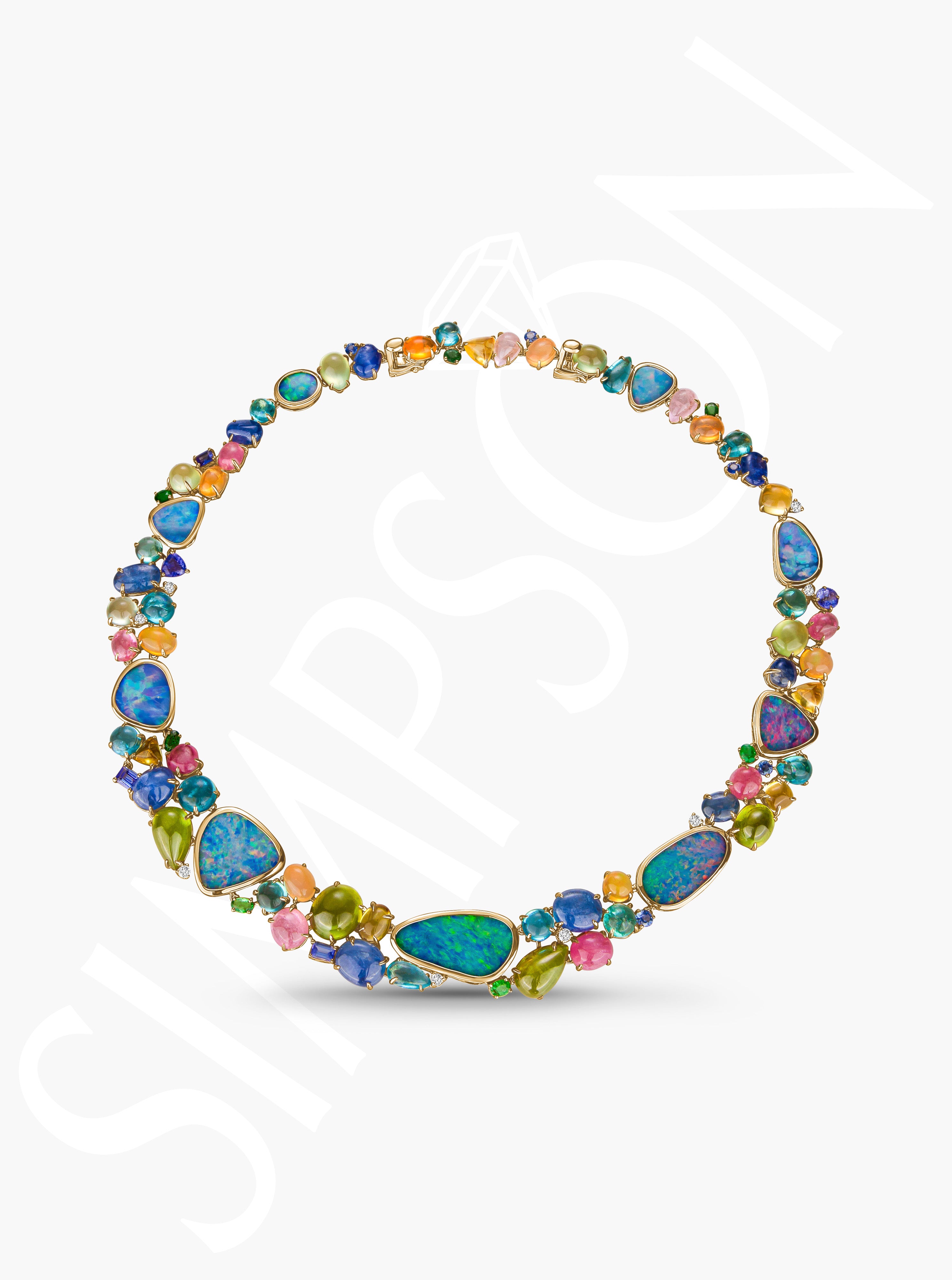 Multicolored Opal and Gemstone Necklace