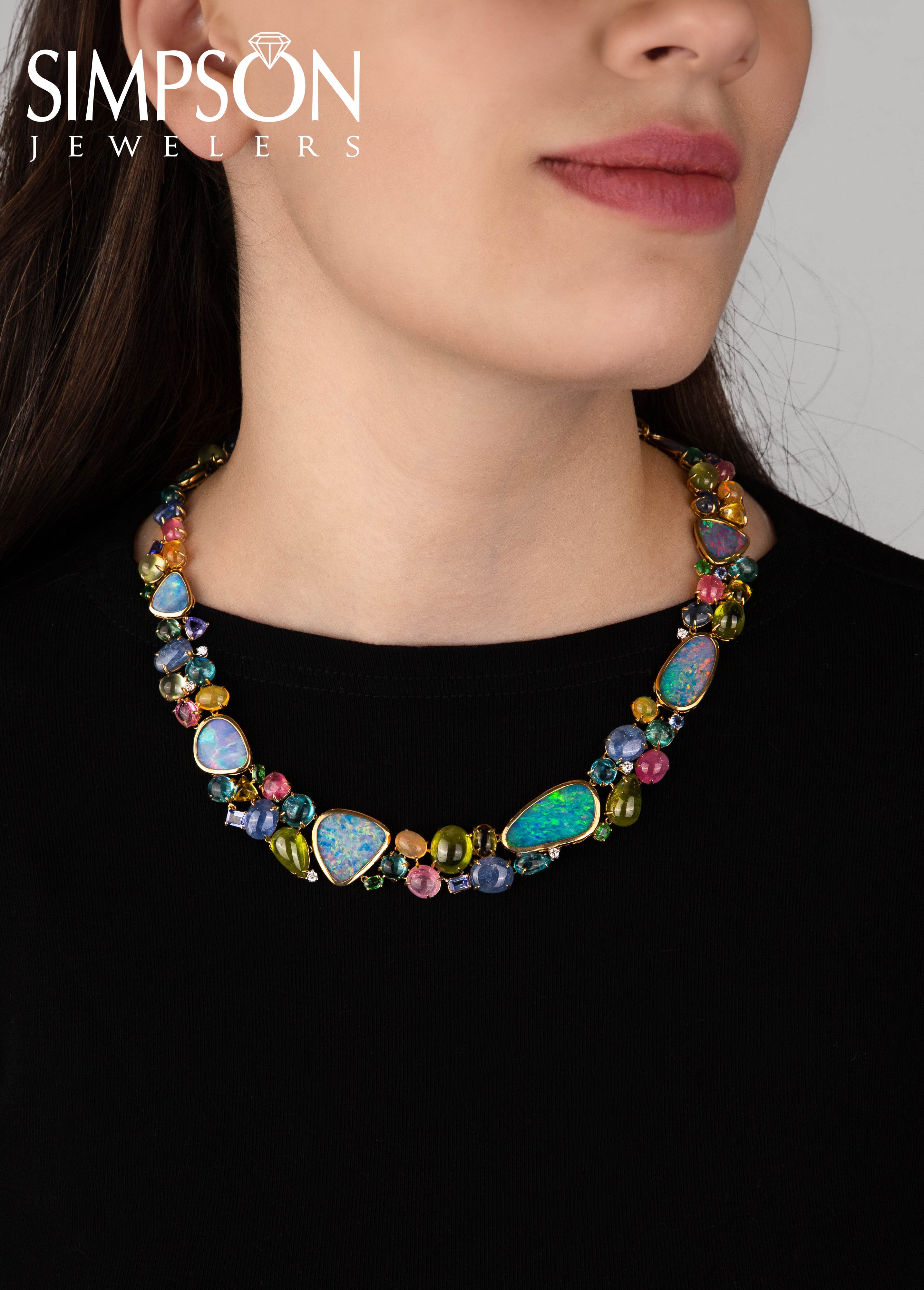 Multicolored Opal and Gemstone Necklace