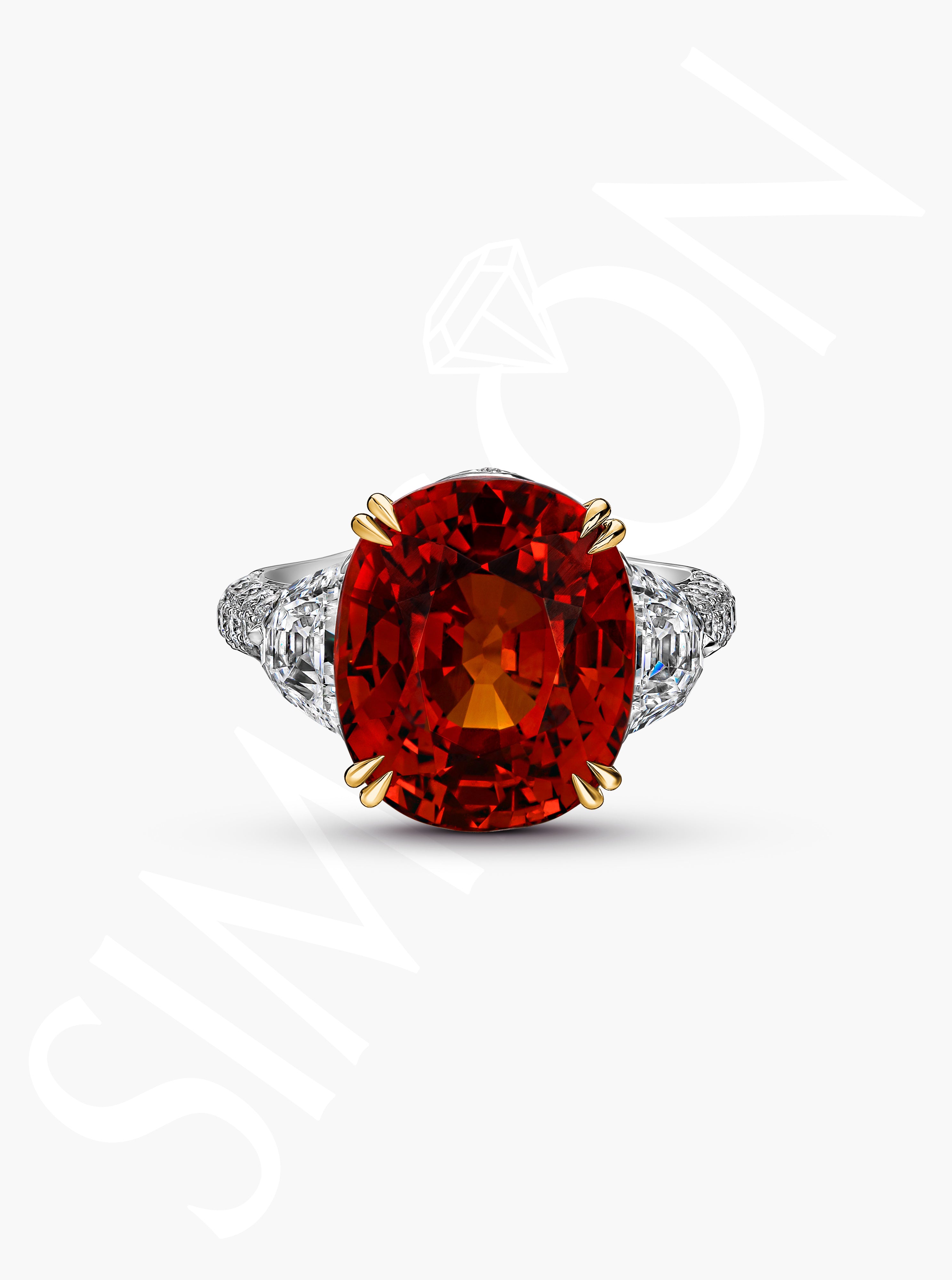 Orange Sapphire Ring