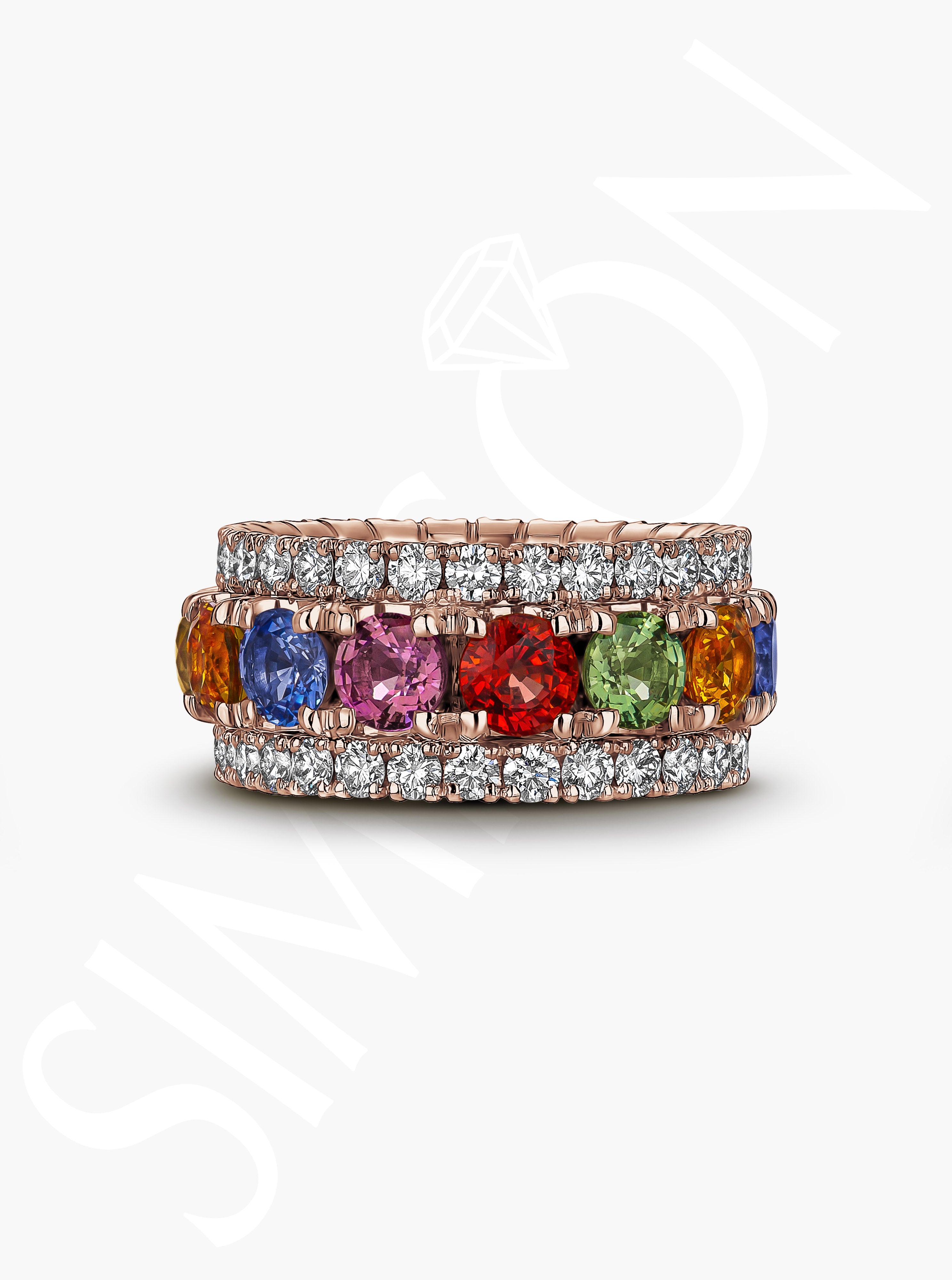 Rainbow Gemstone Band