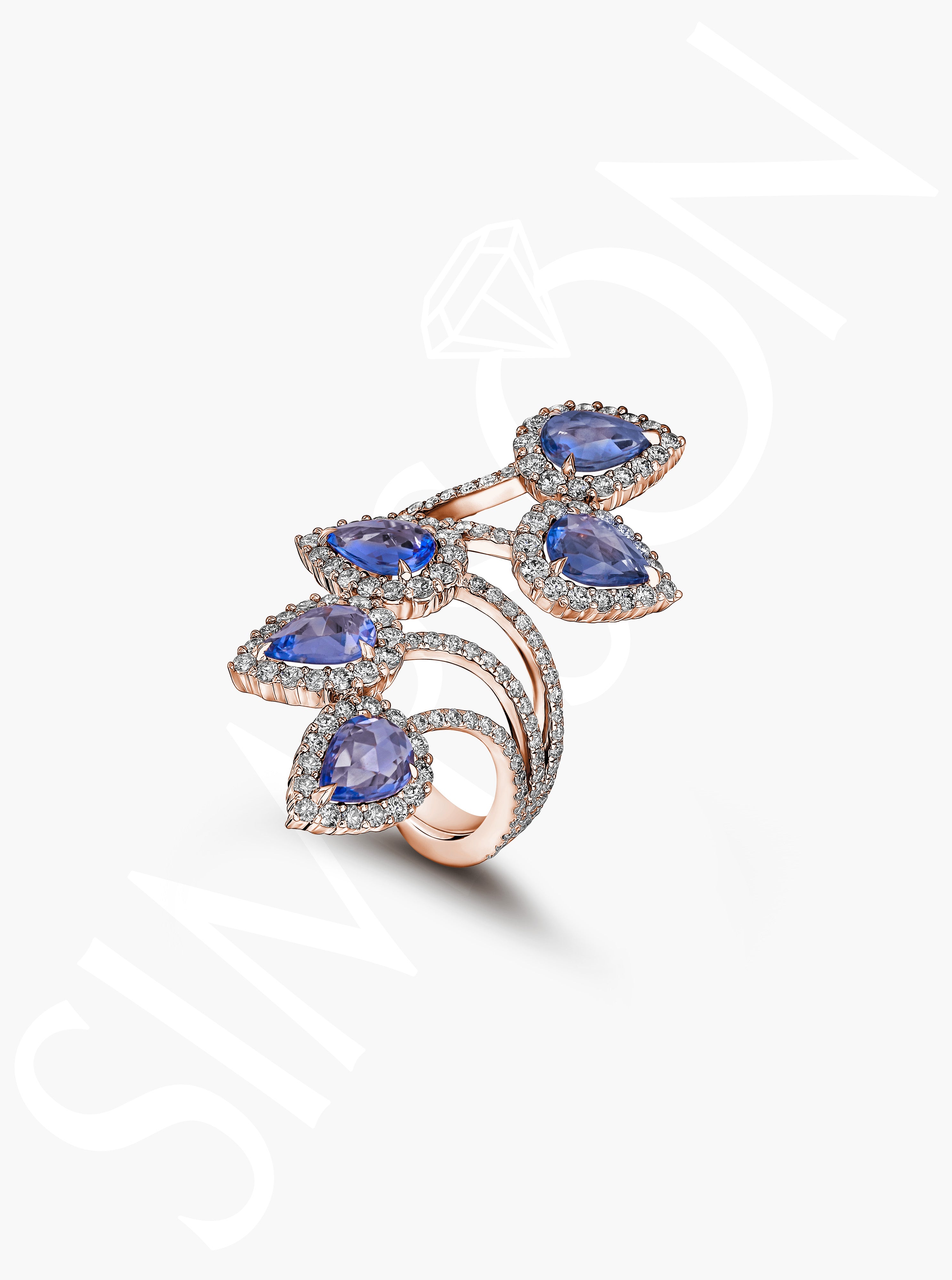 Blue Sapphire Diamond Ring