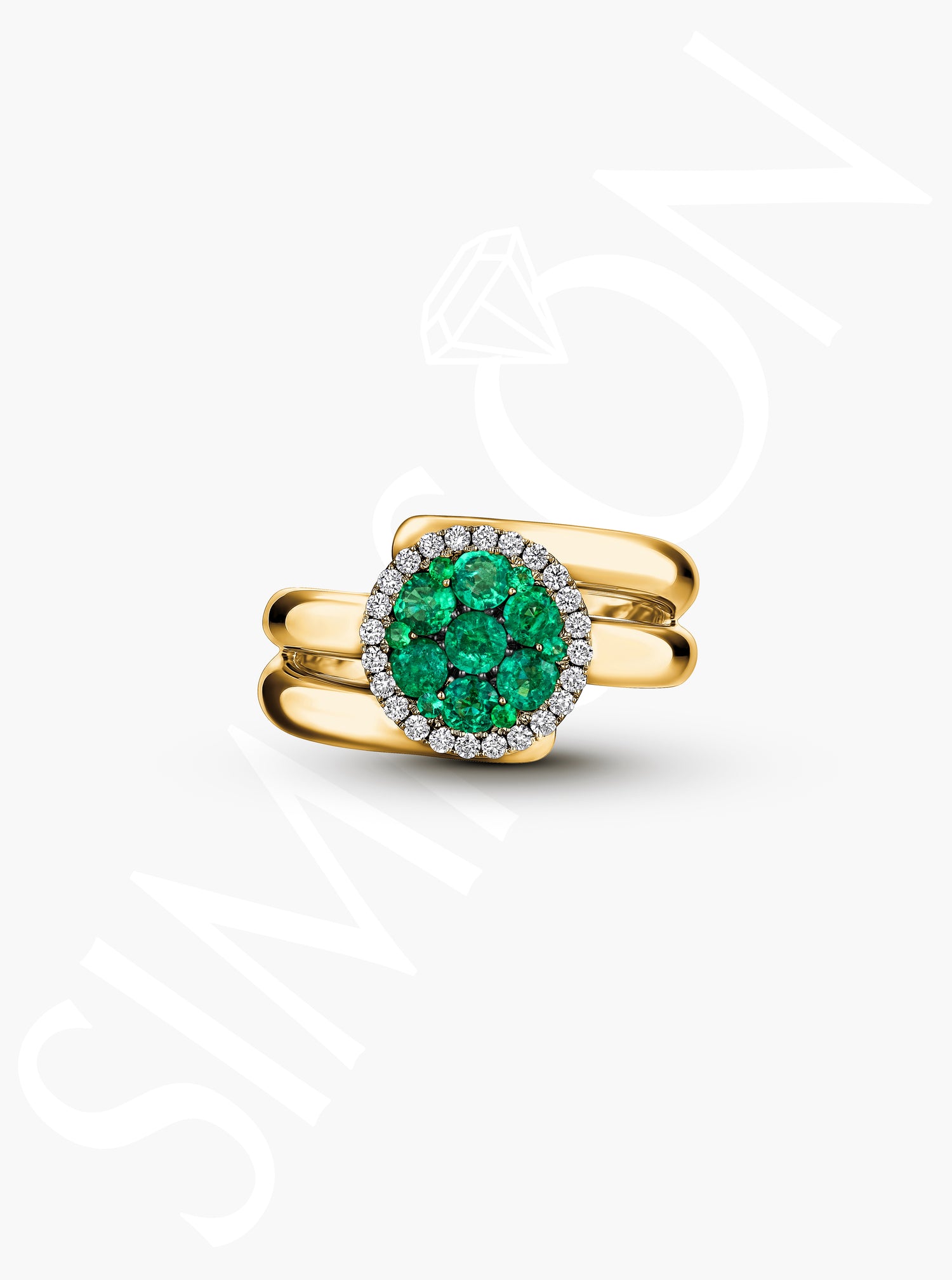 Emerald Cluster Halo Ring