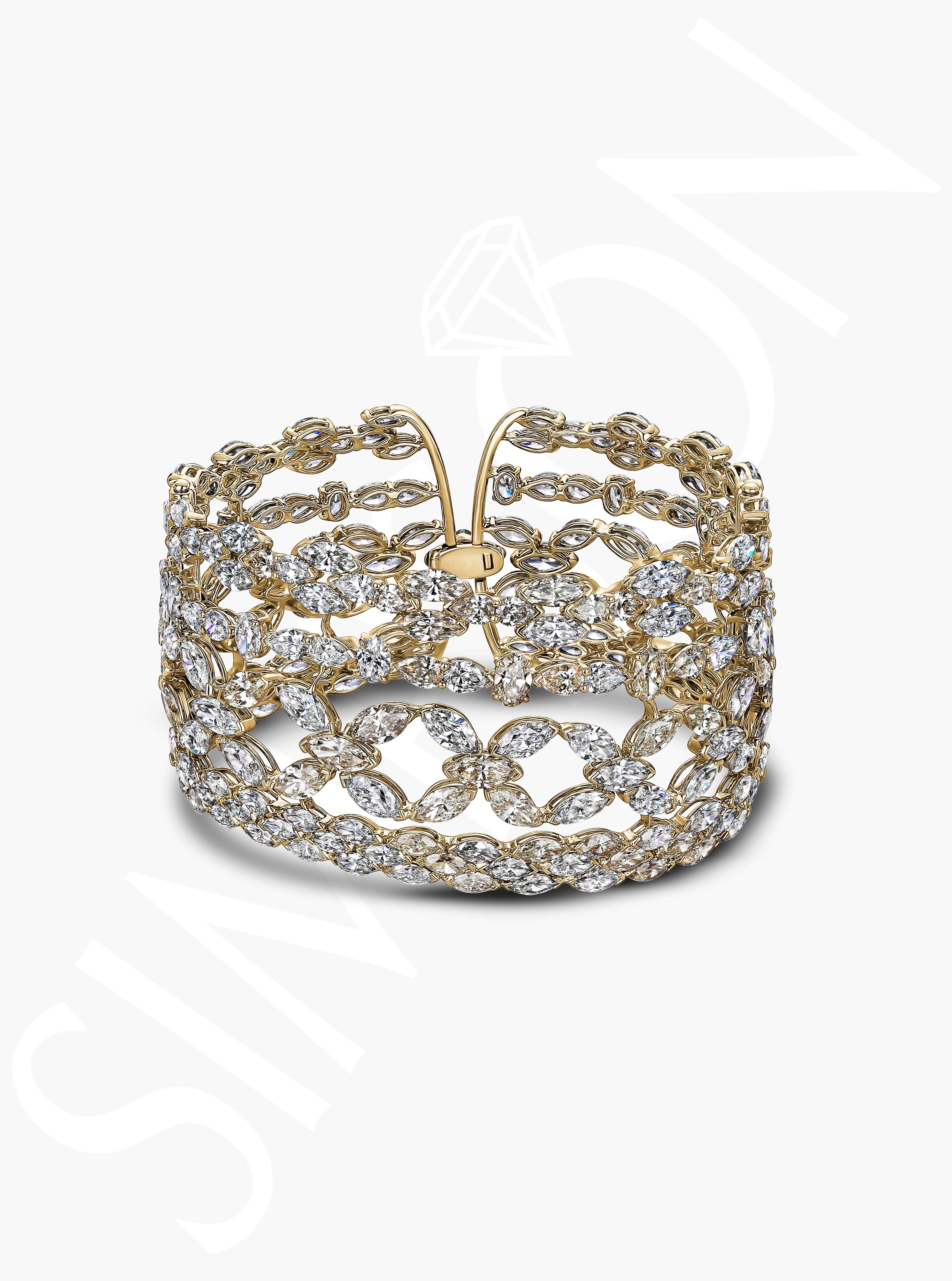 Openwork Diamond Bangle