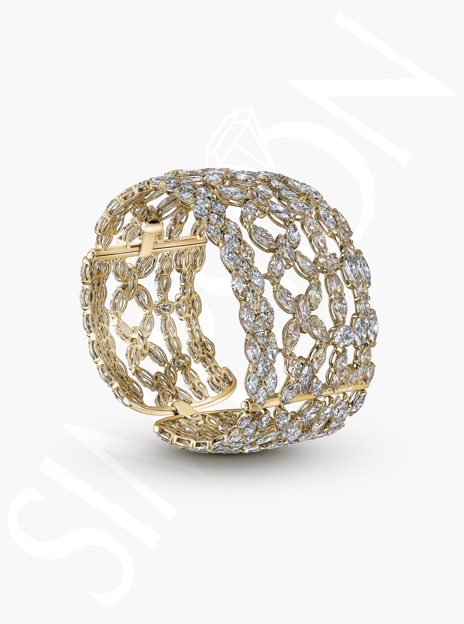 Openwork Diamond Bangle