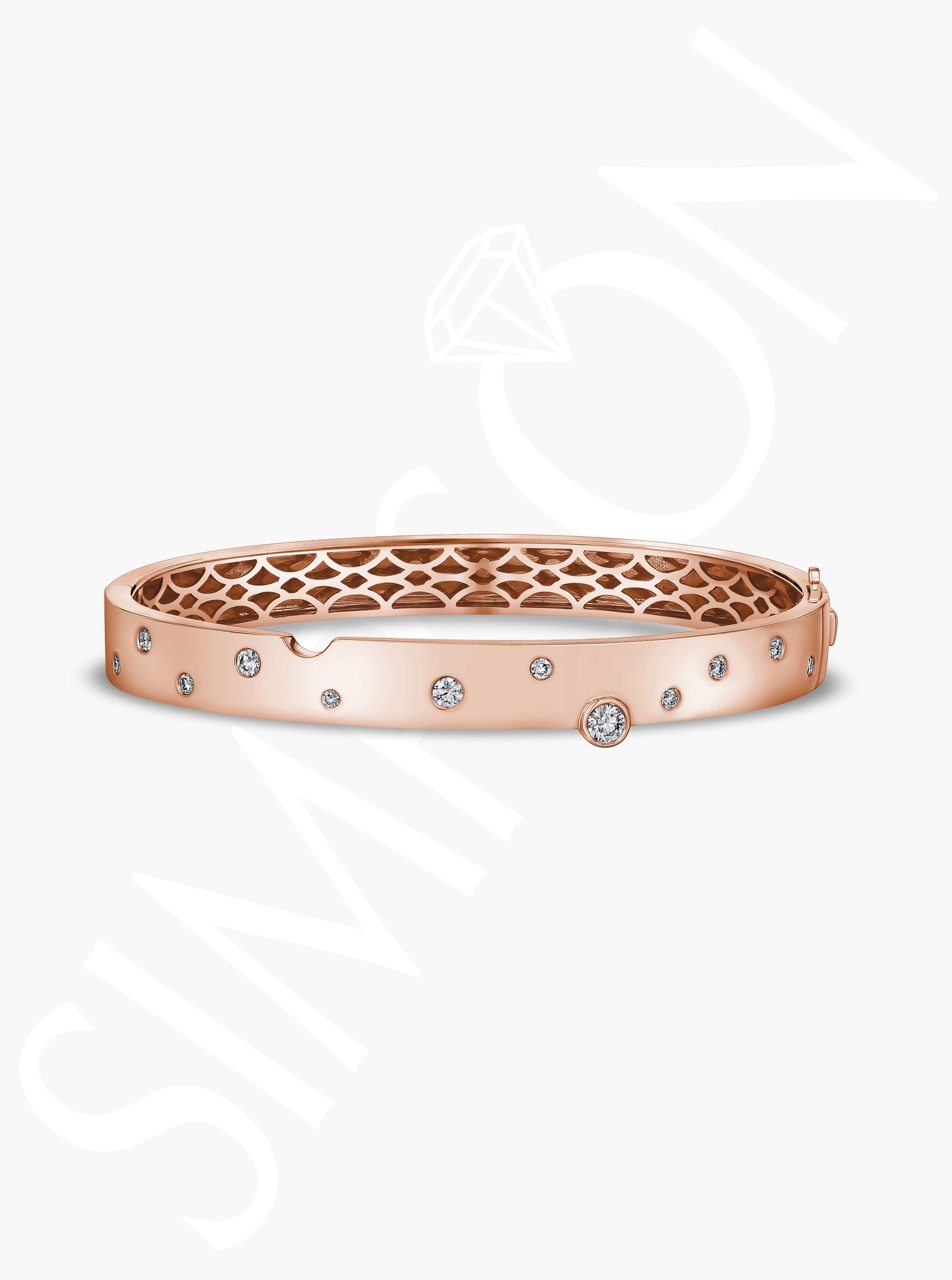 Rose Gold Diamond Accented Bangle