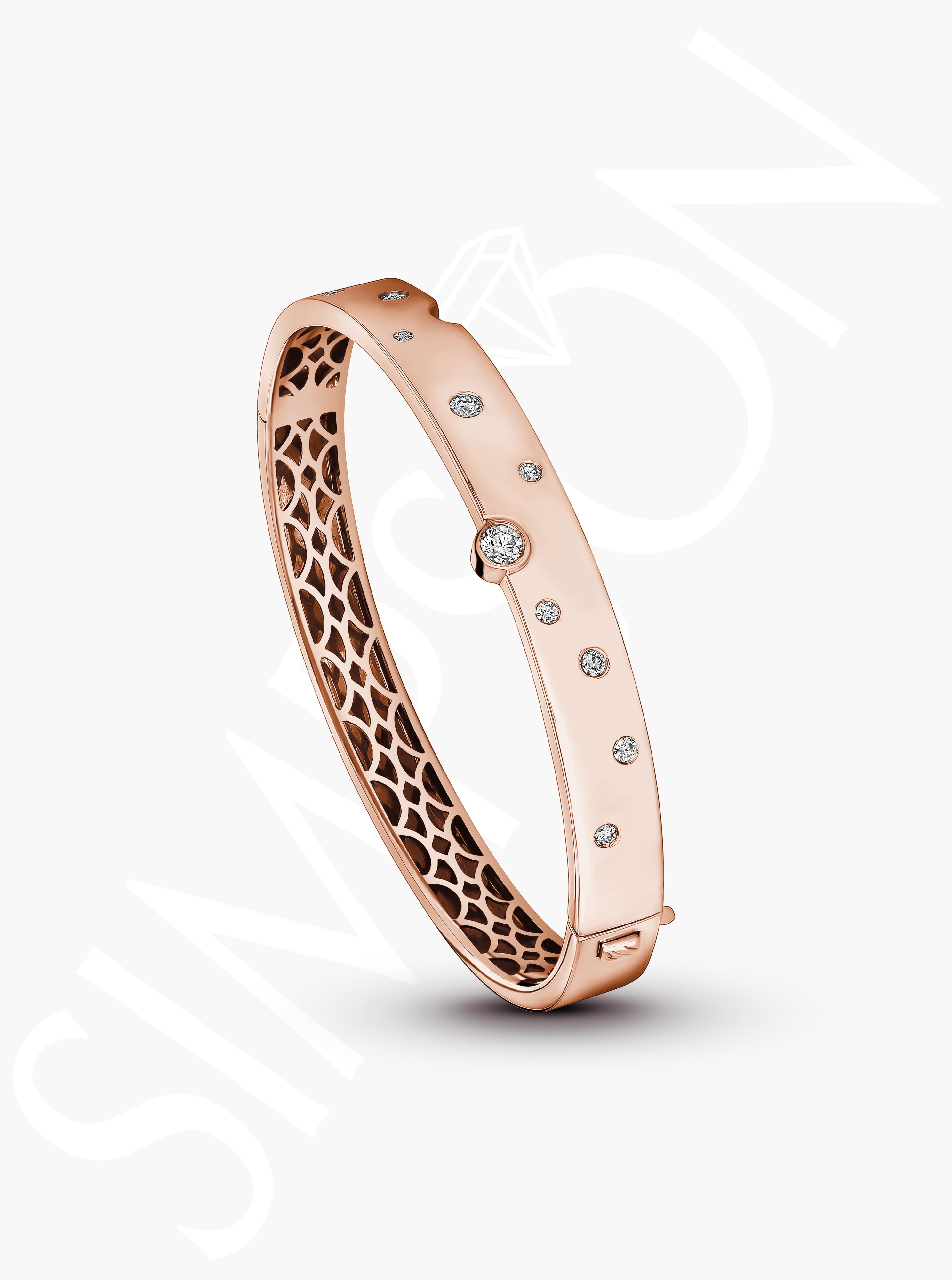 Rose Gold Diamond Accented Bangle