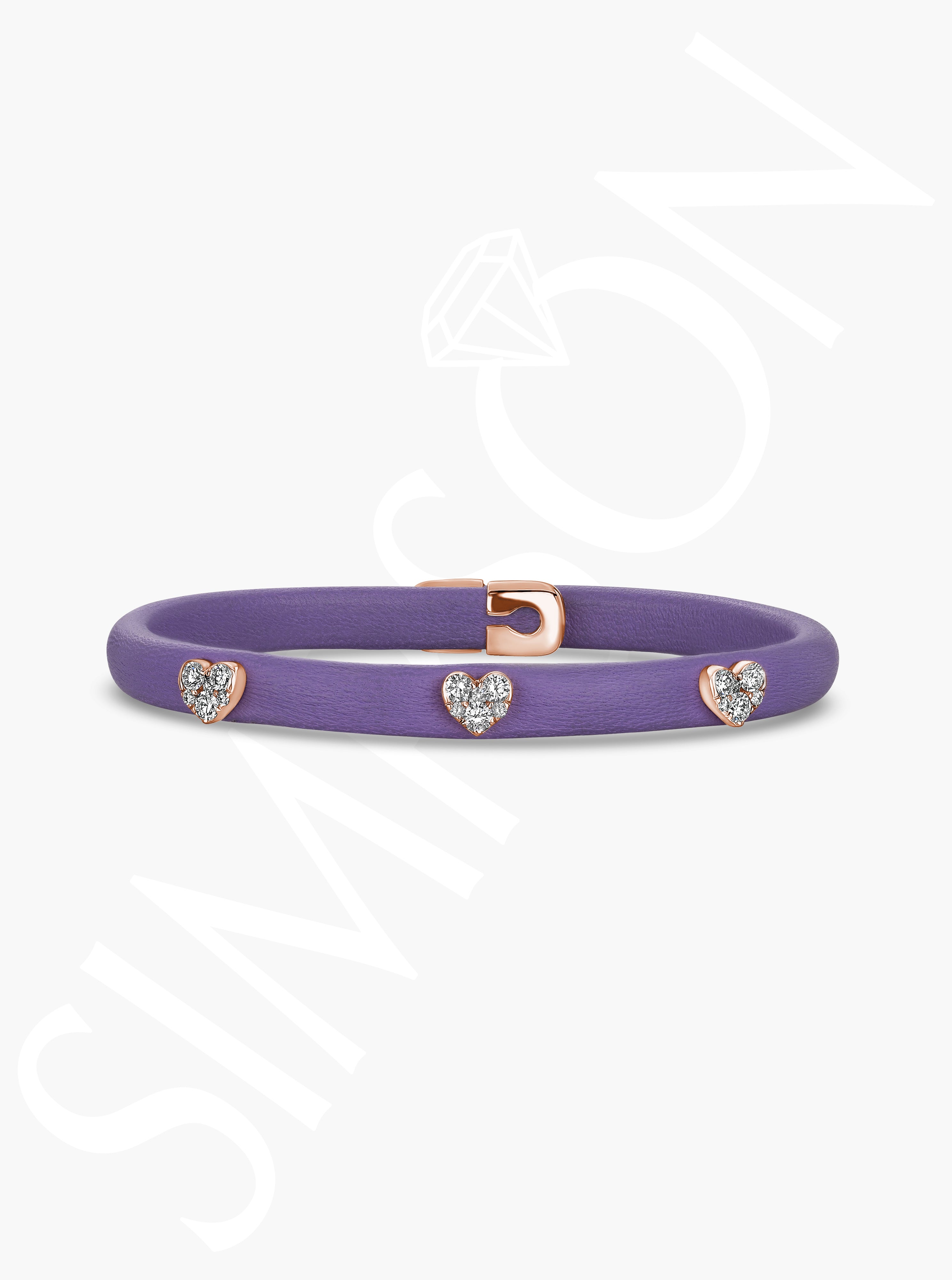 Purple Diamond Heart Bangle