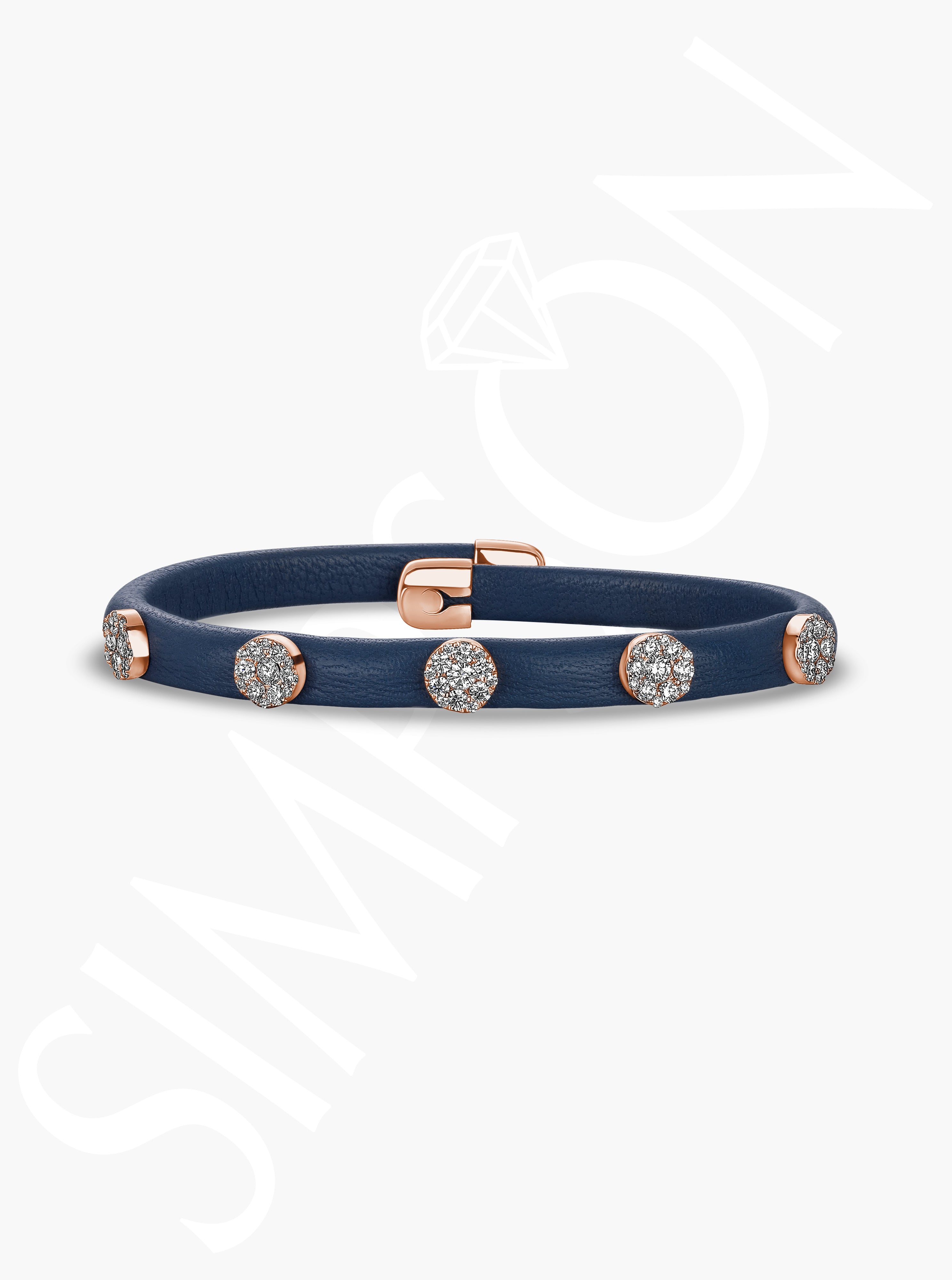 Navy Diamond Circle Bangle