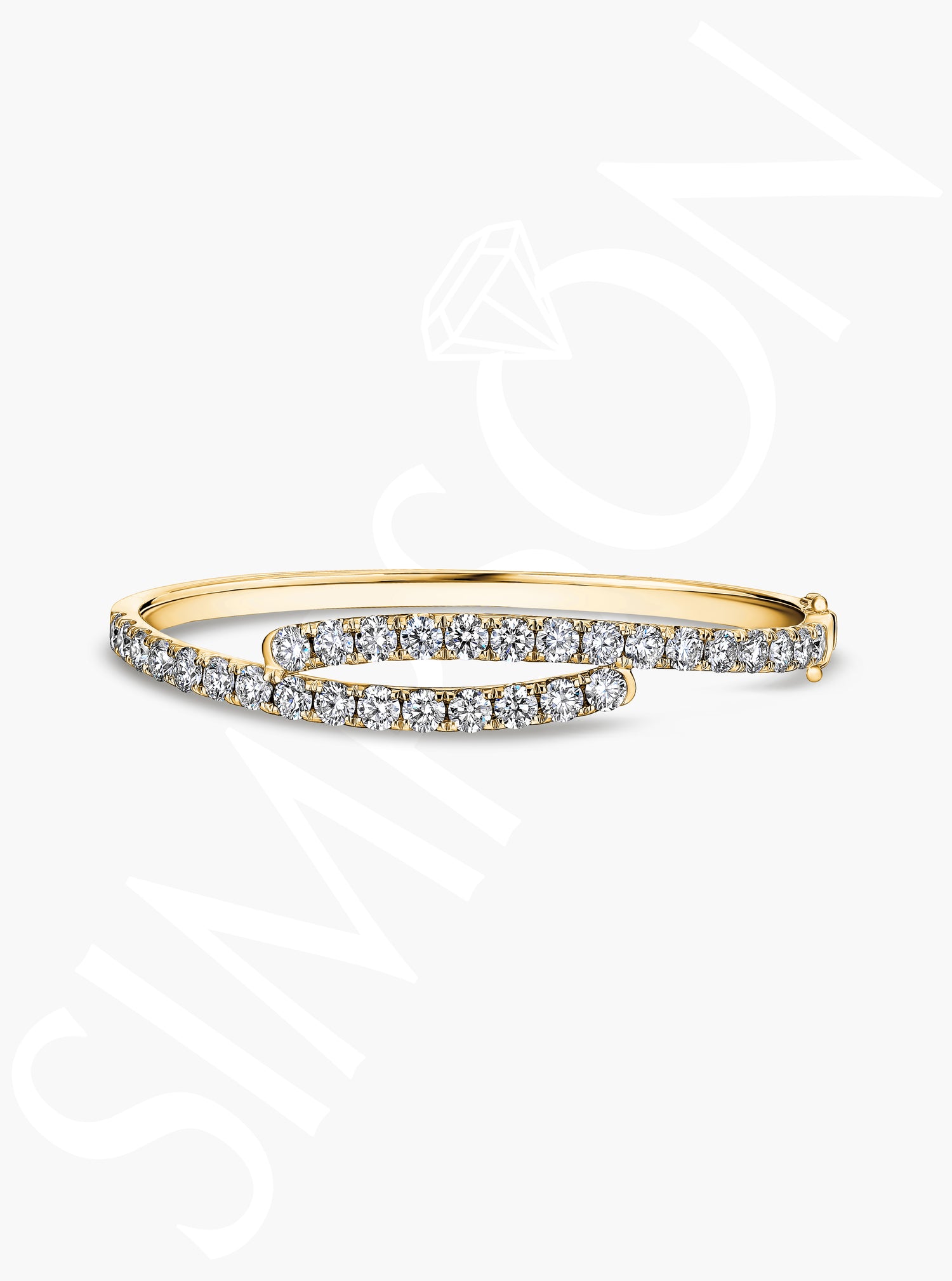 Overlapping Diamond Bangle