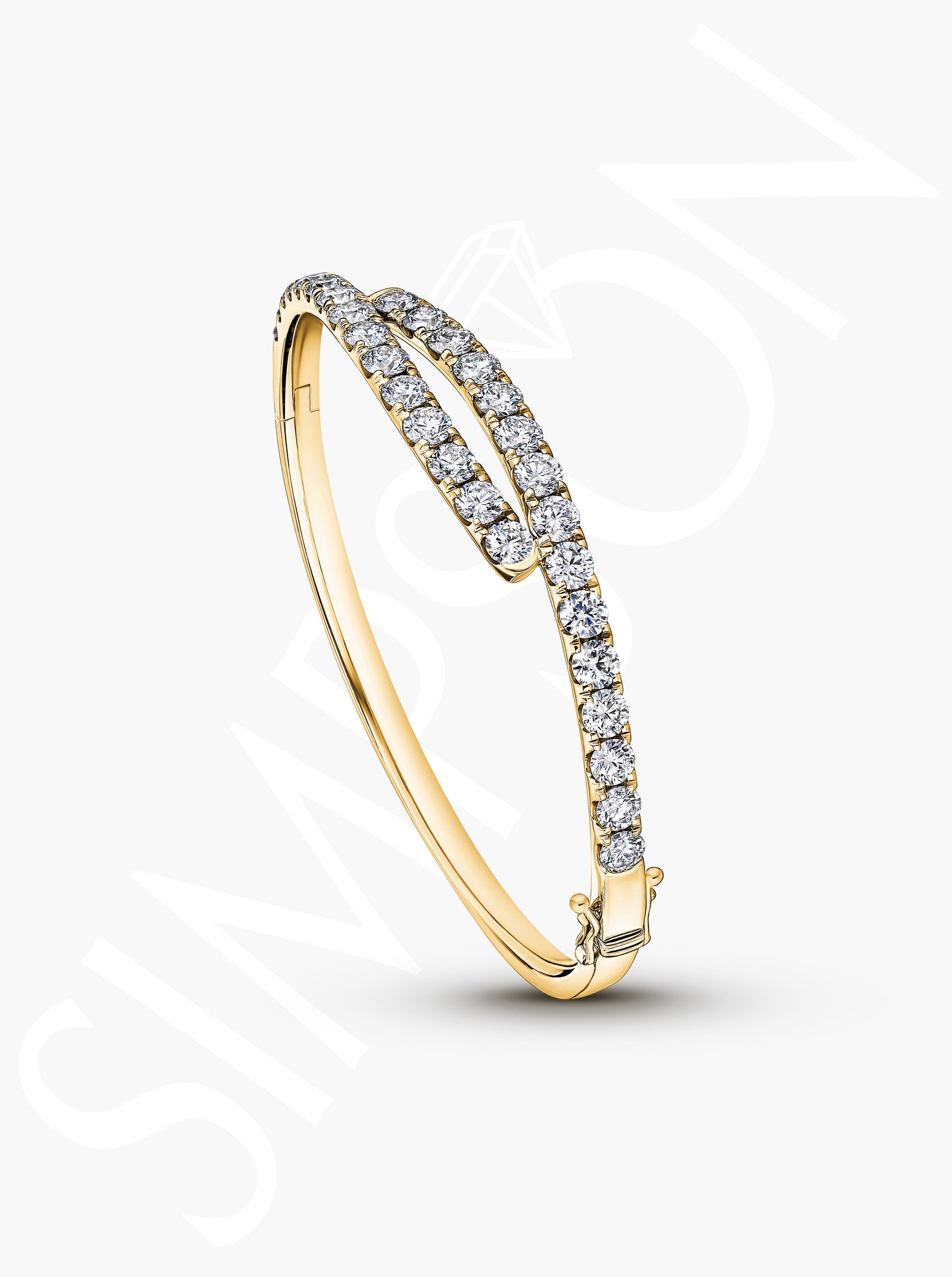 Overlapping Diamond Bangle
