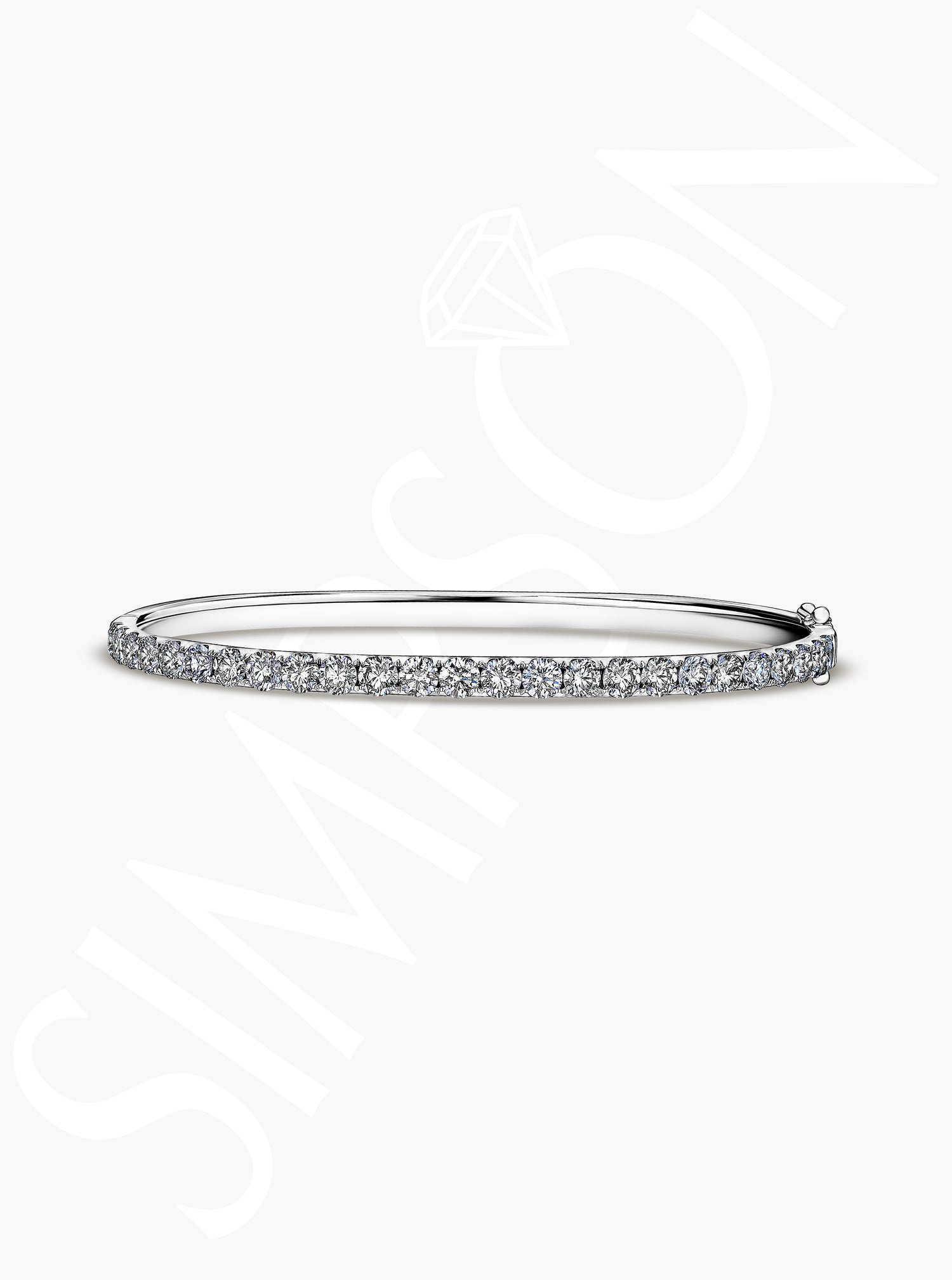 Classic White Gold Diamond Bangle