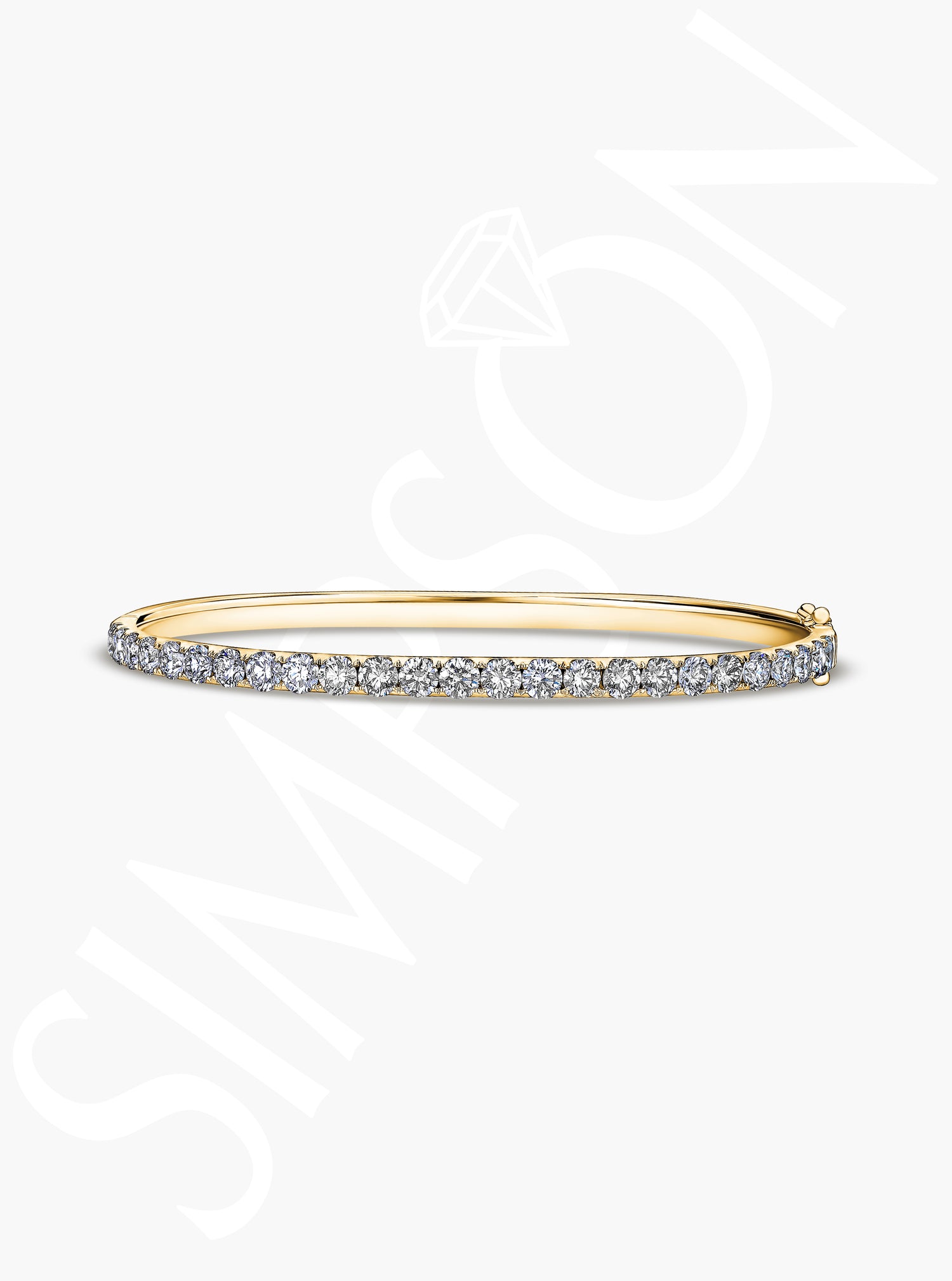 Classic Yellow Gold Diamond Bangle