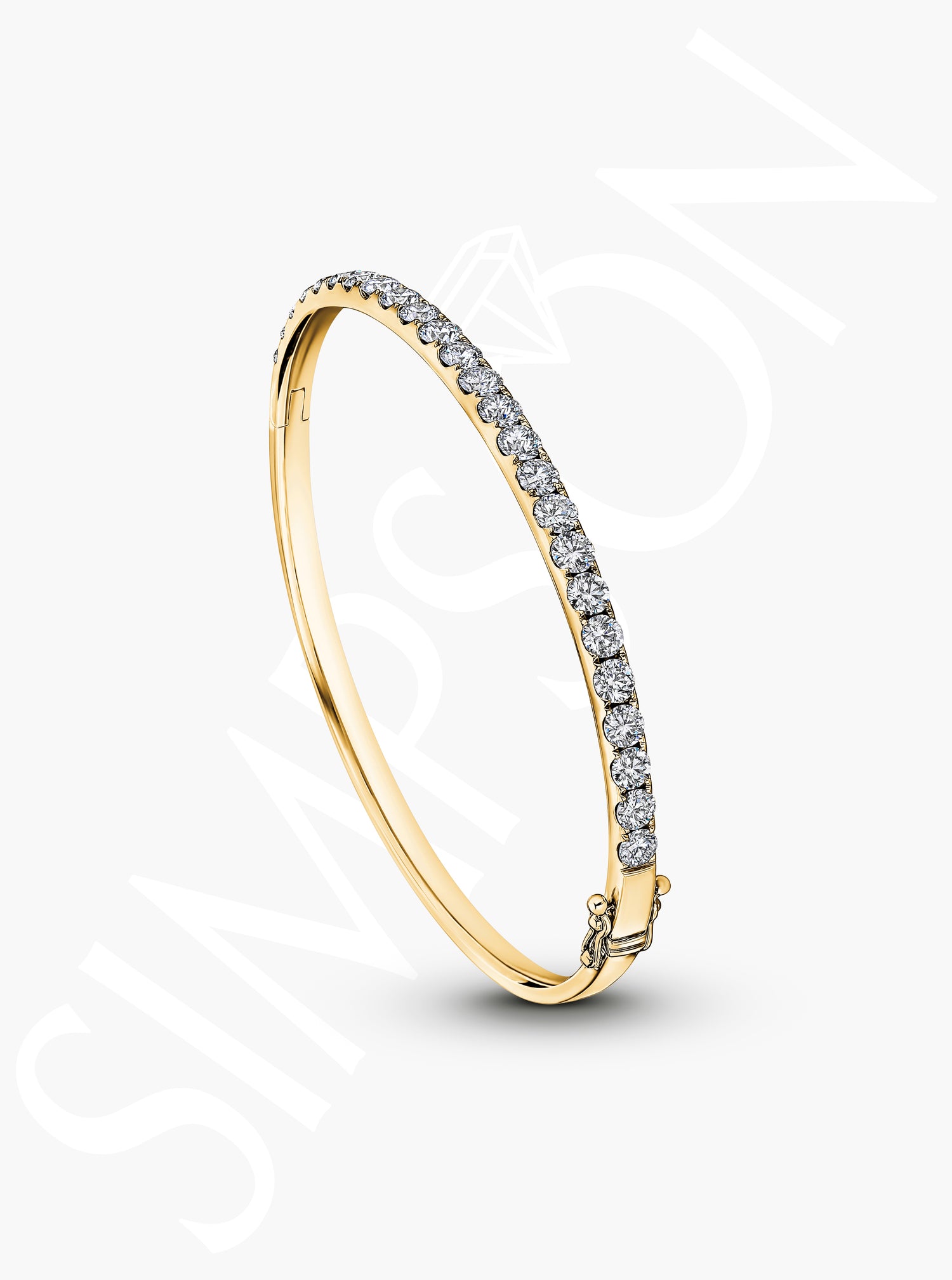 Classic Yellow Gold Diamond Bangle
