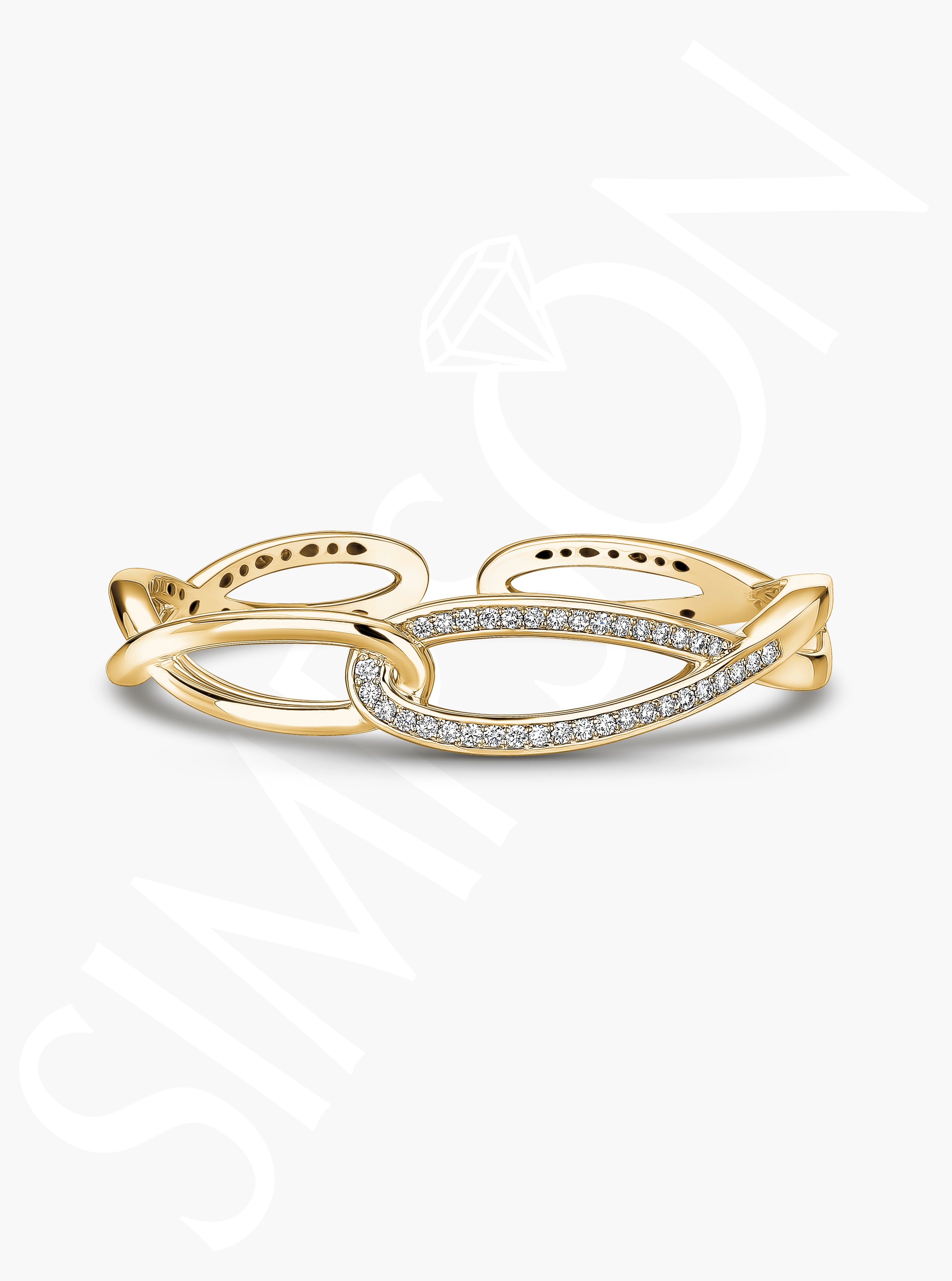 Gold Infinity Diamond Bangle