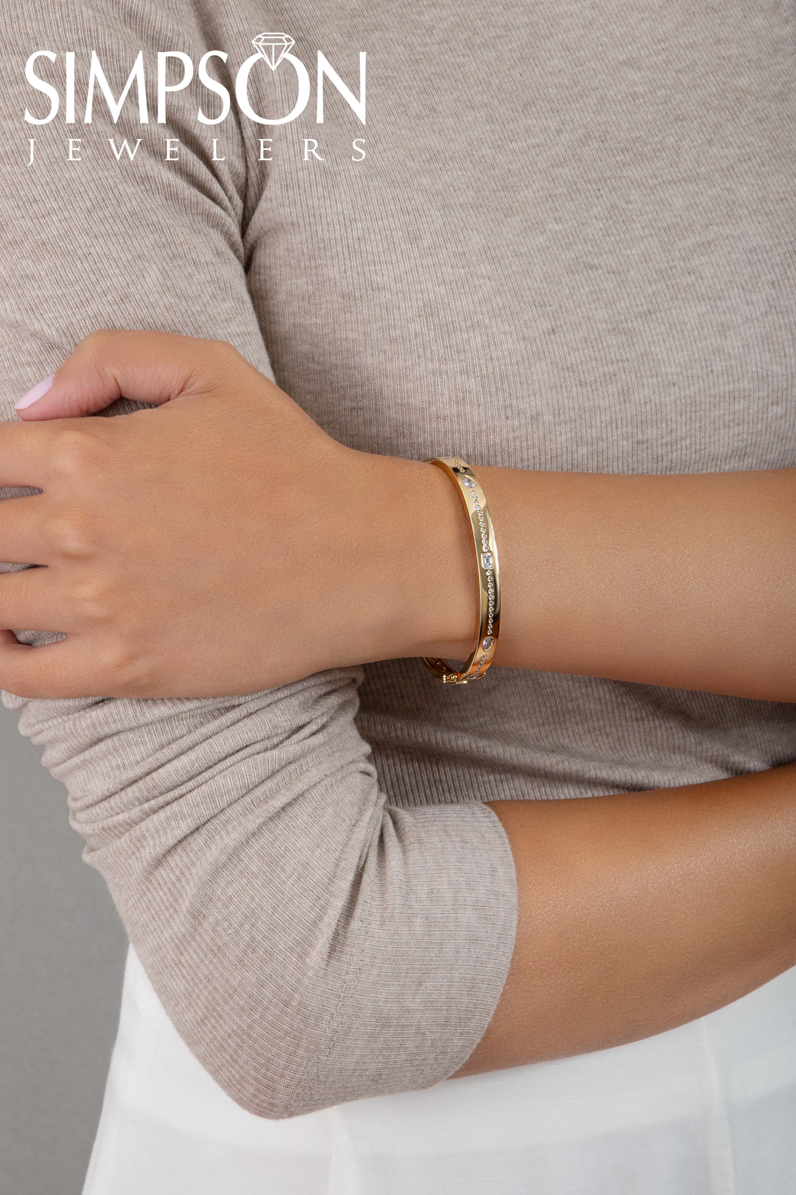 Gold Diamond Bangle