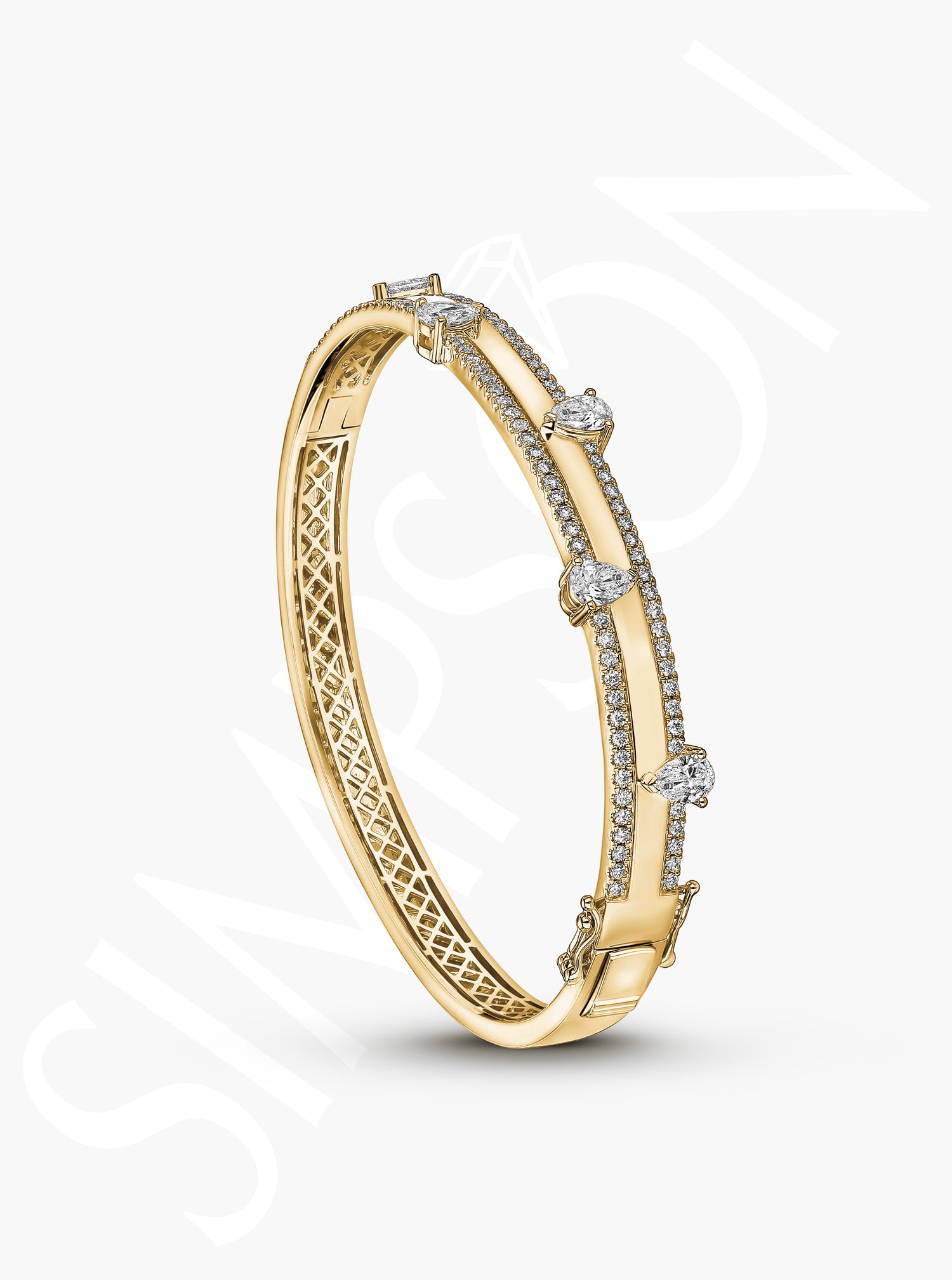 Pear-Shaped Diamond Accent Bangle