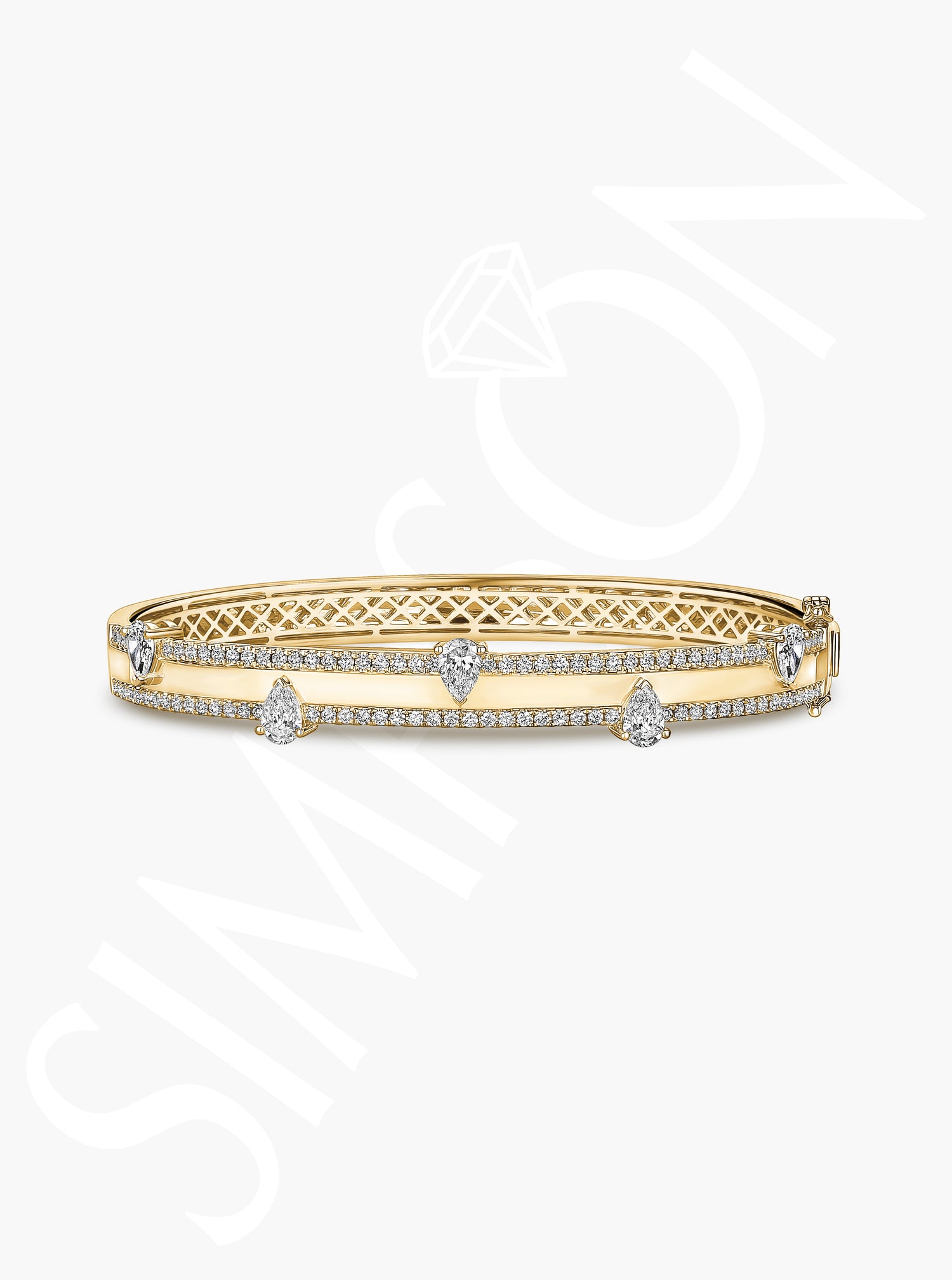 Pear-Shaped Diamond Accent Bangle