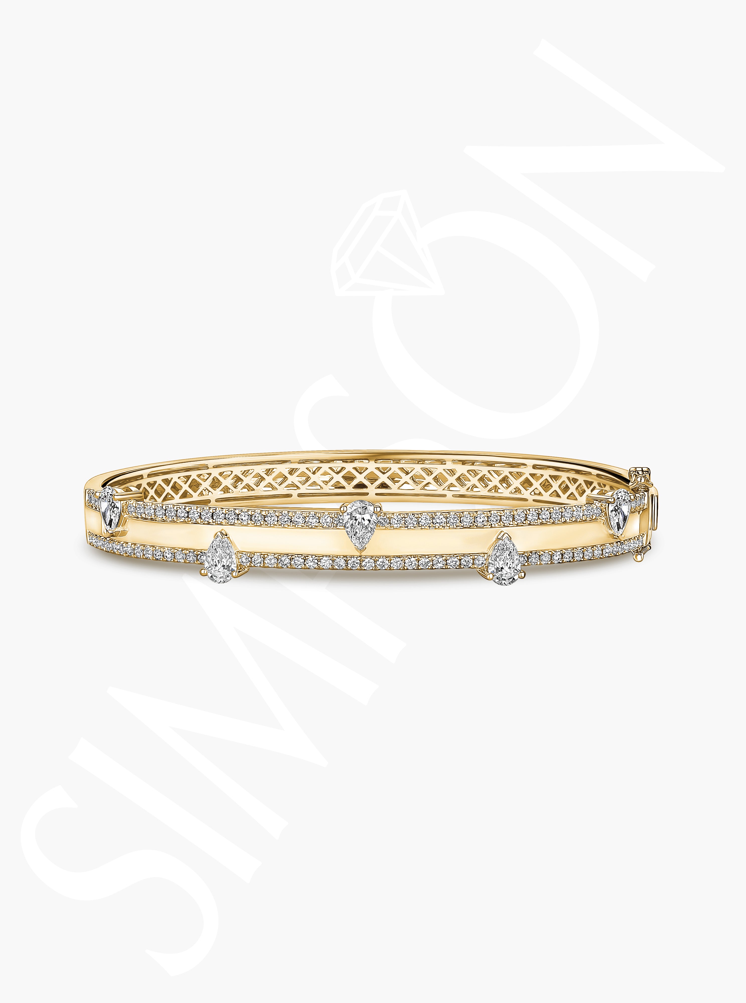 Pear-Shaped Diamond Accent Bangle