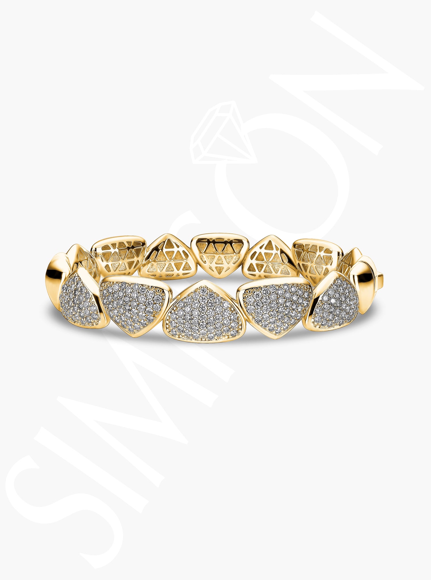 Geometric Diamond Bangle
