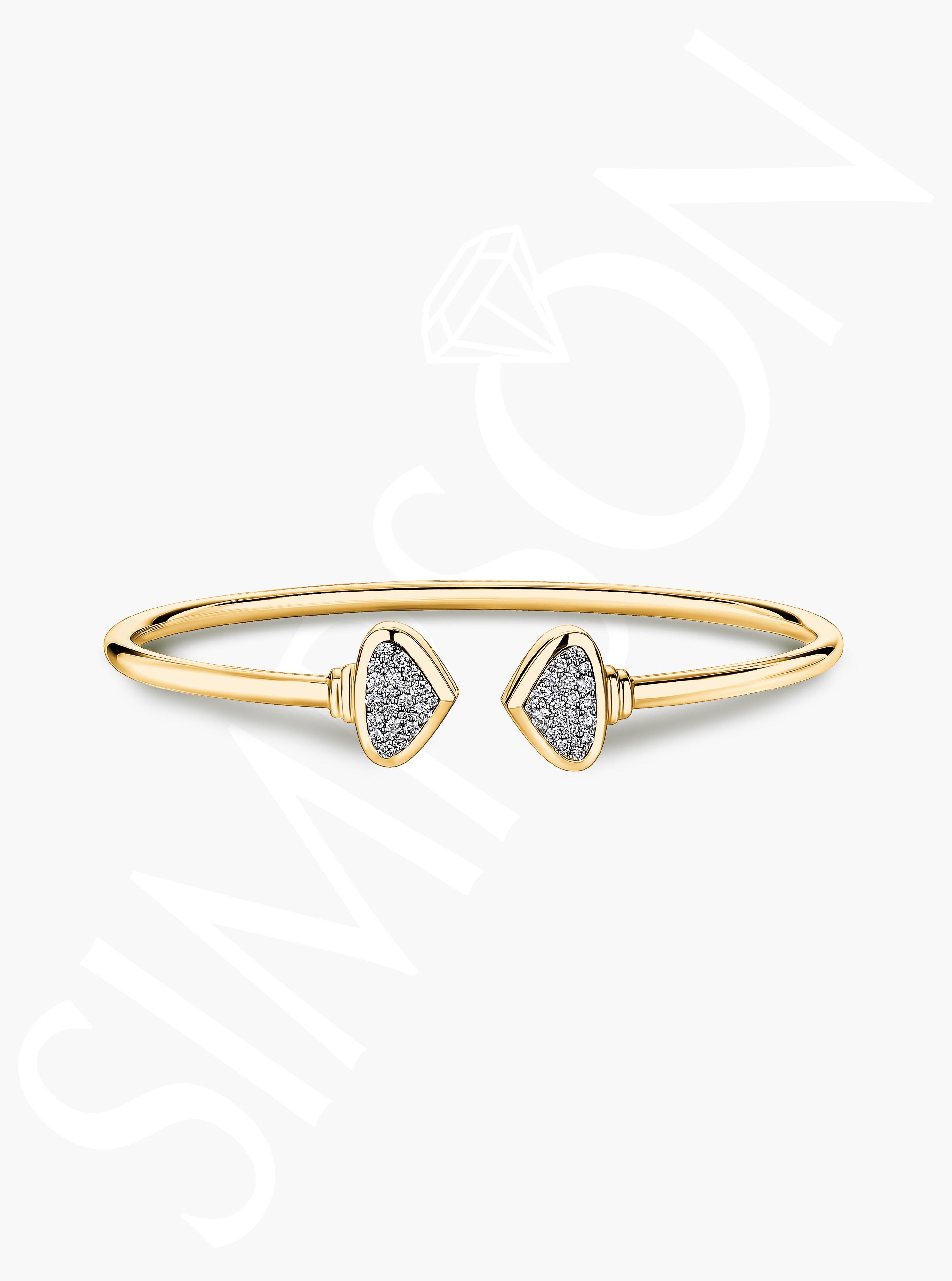 Open Bangle with Diamond Accents