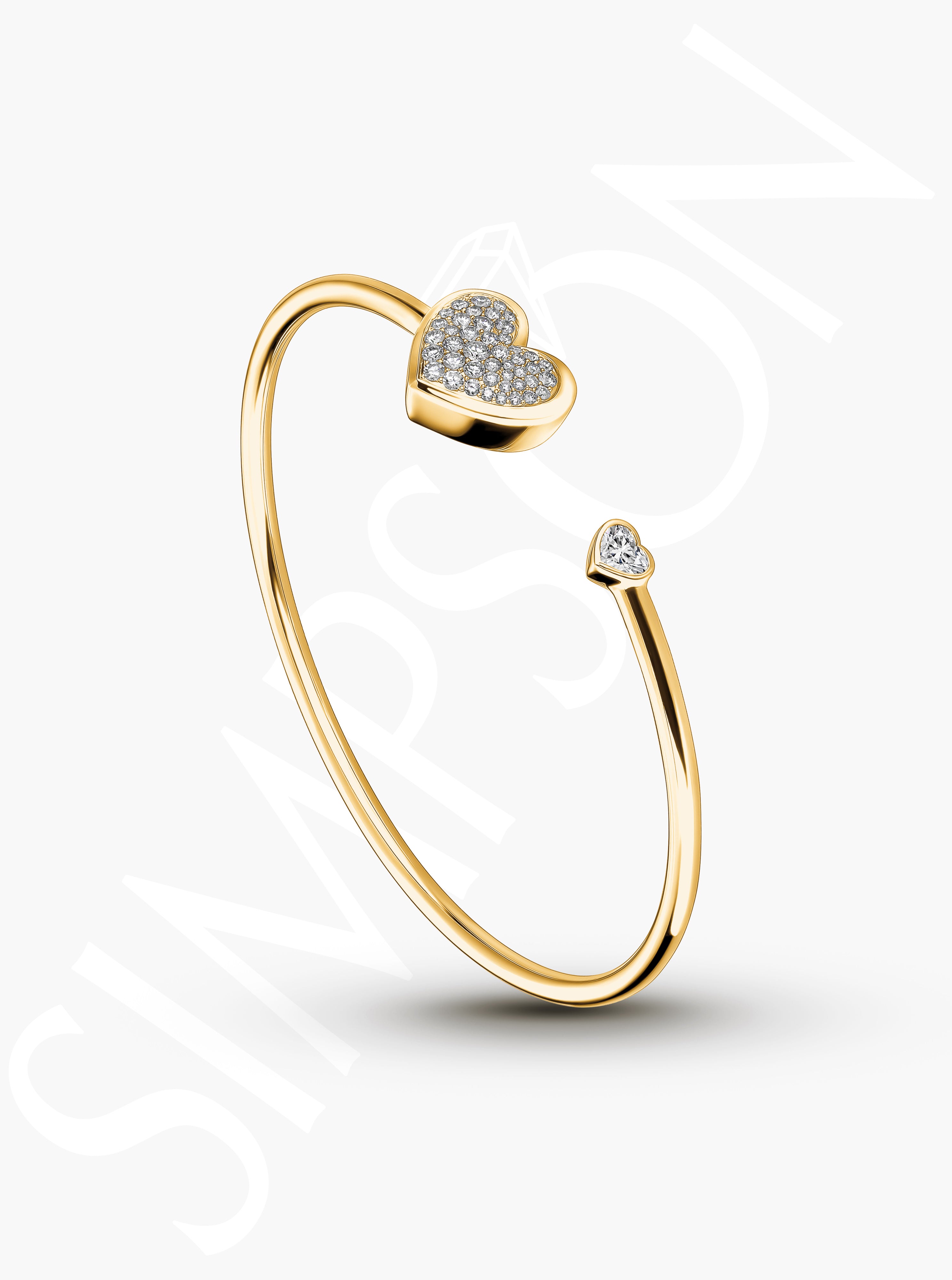 Pavé Diamond Heart Bangle