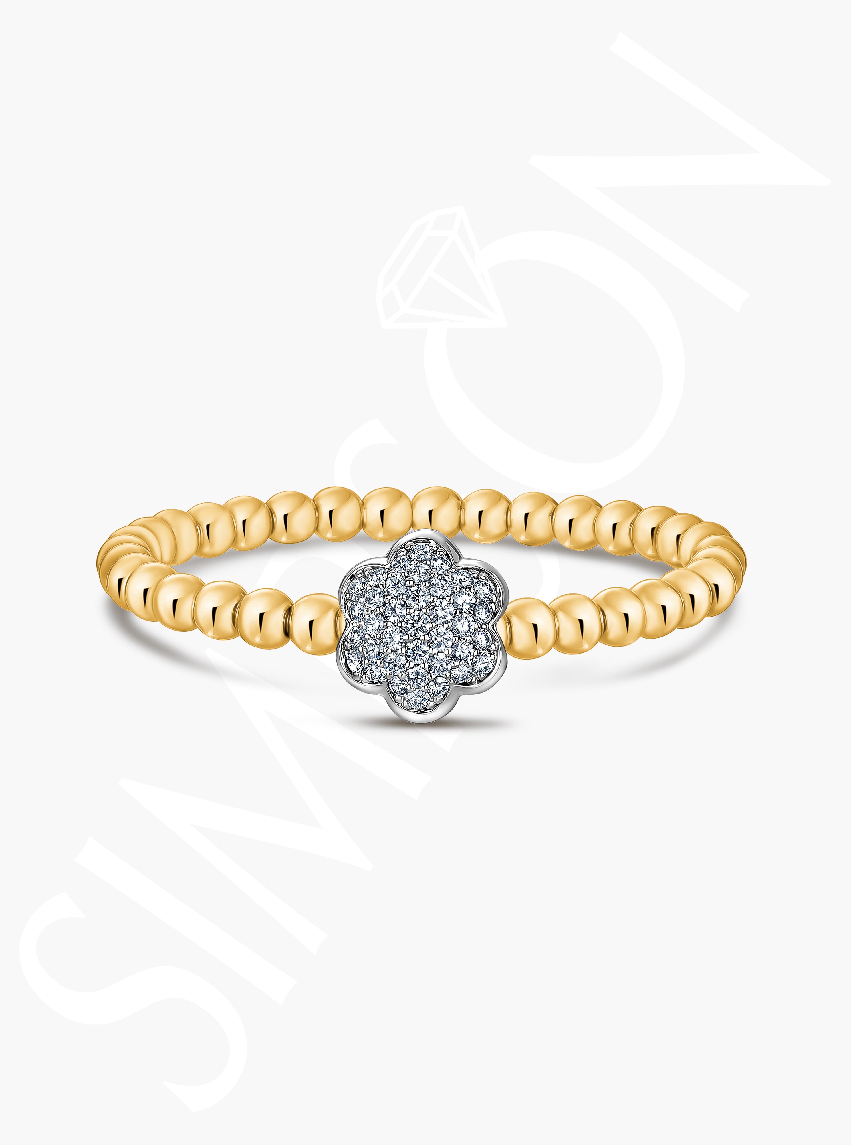 Pavé Diamond Floral Stretch Bracelet