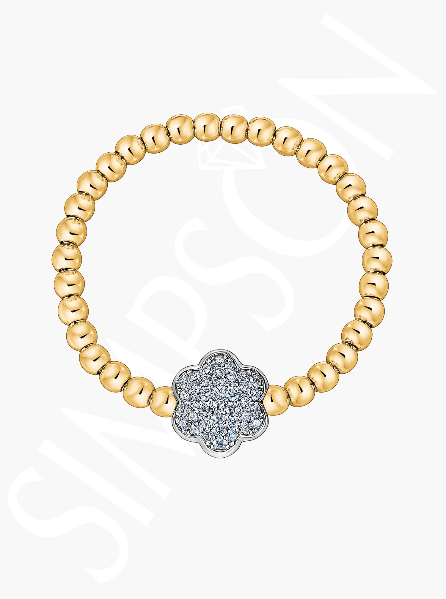 Pavé Diamond Floral Stretch Bracelet