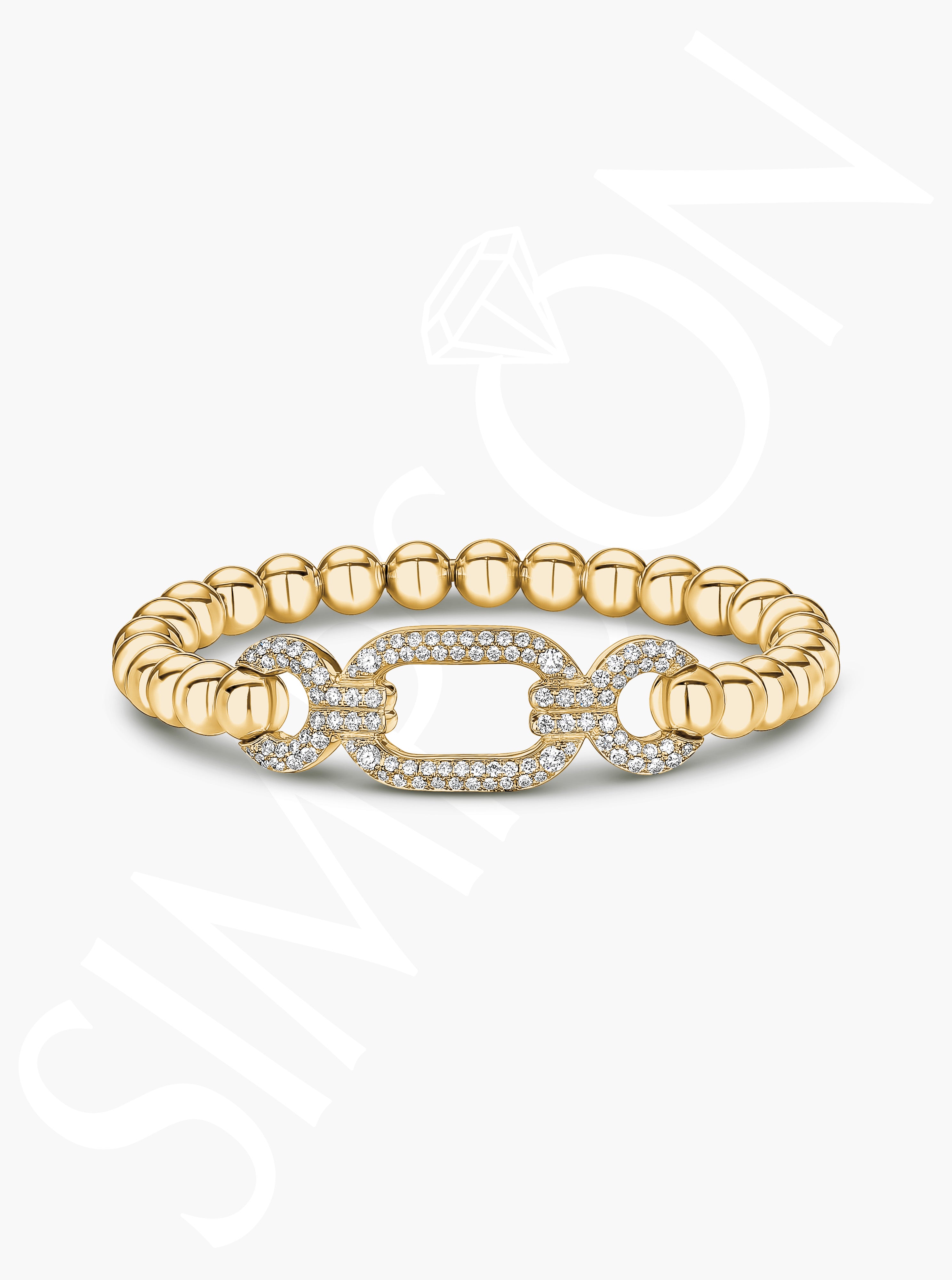 Diamond and Gold Stretch Bracelet