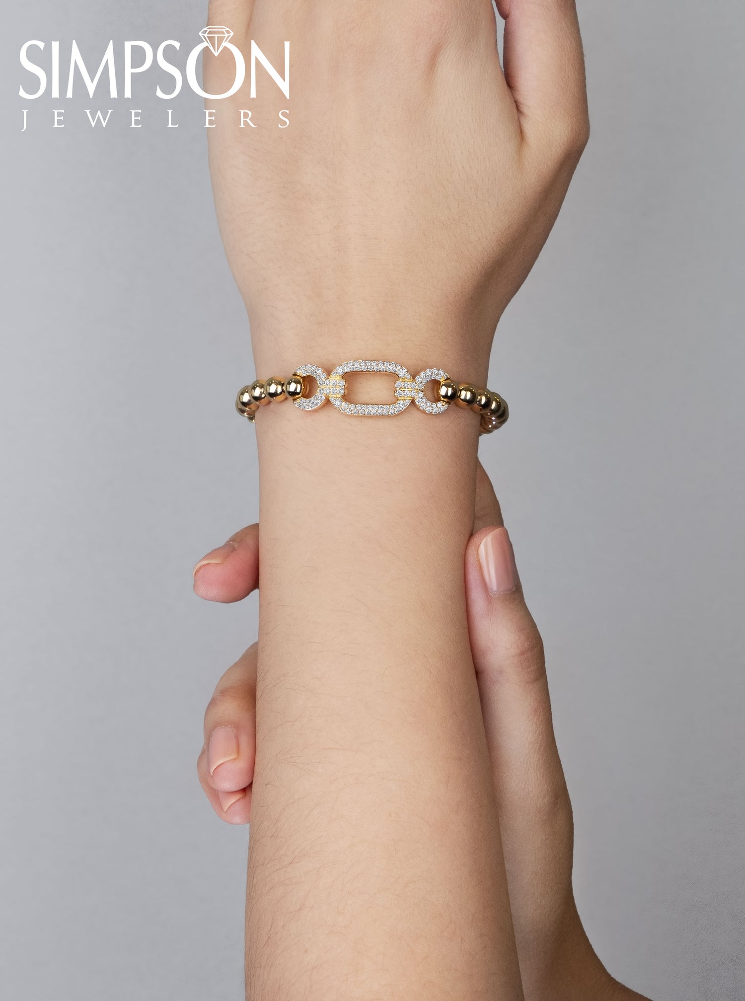 Diamond and Gold Stretch Bracelet