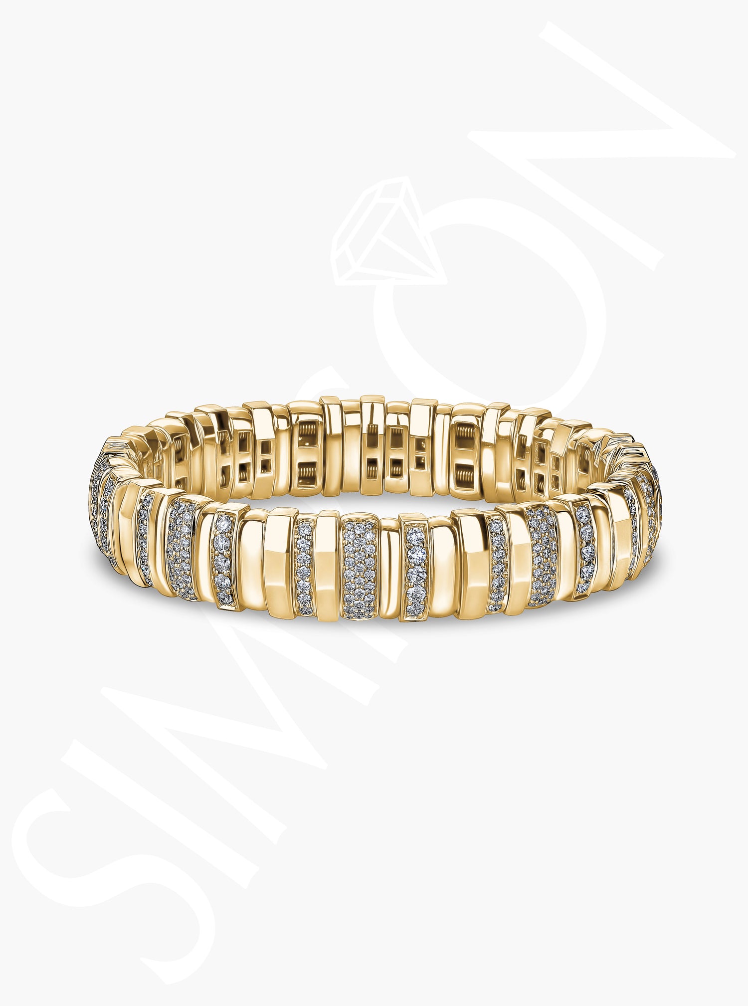 Gold and Diamond Stretch Bracelet