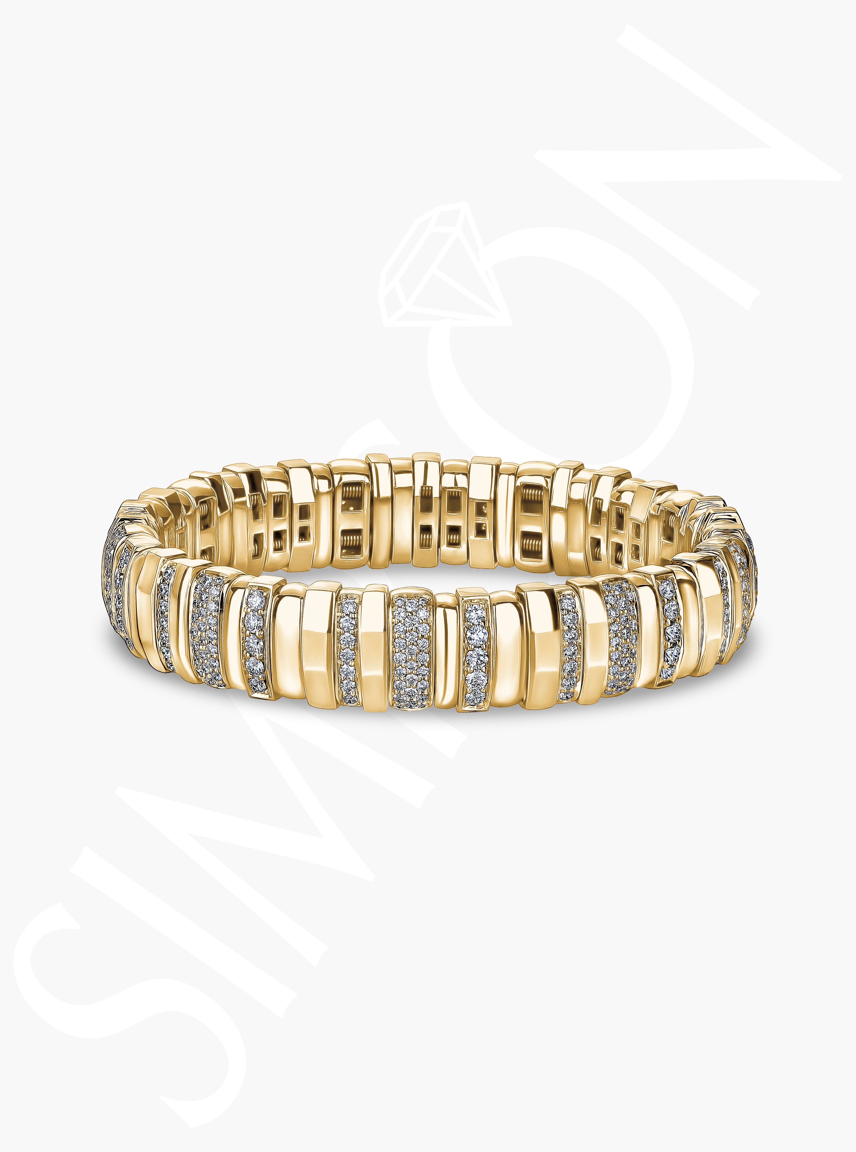 Gold and Diamond Stretch Bracelet