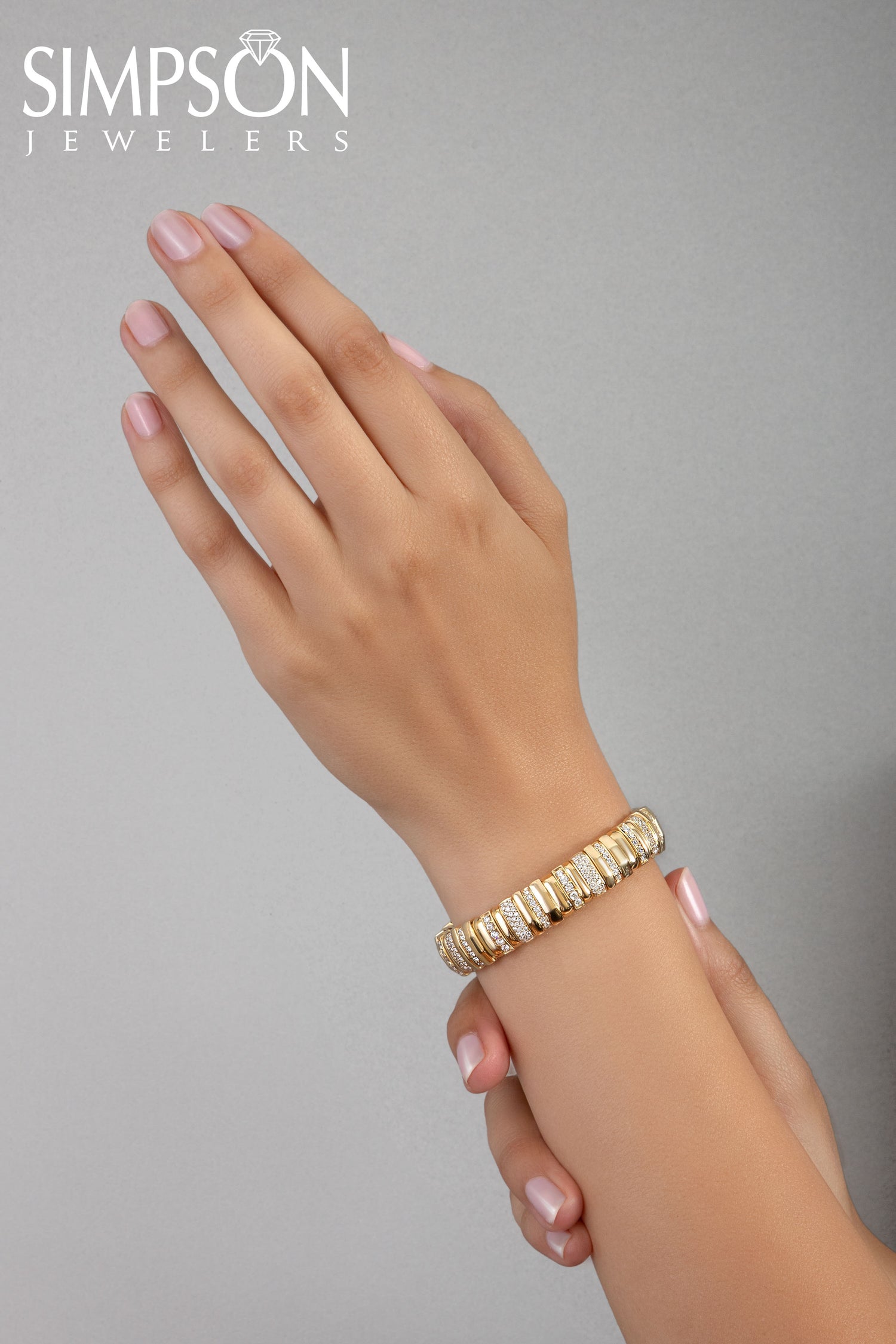 Gold and Diamond Stretch Bracelet