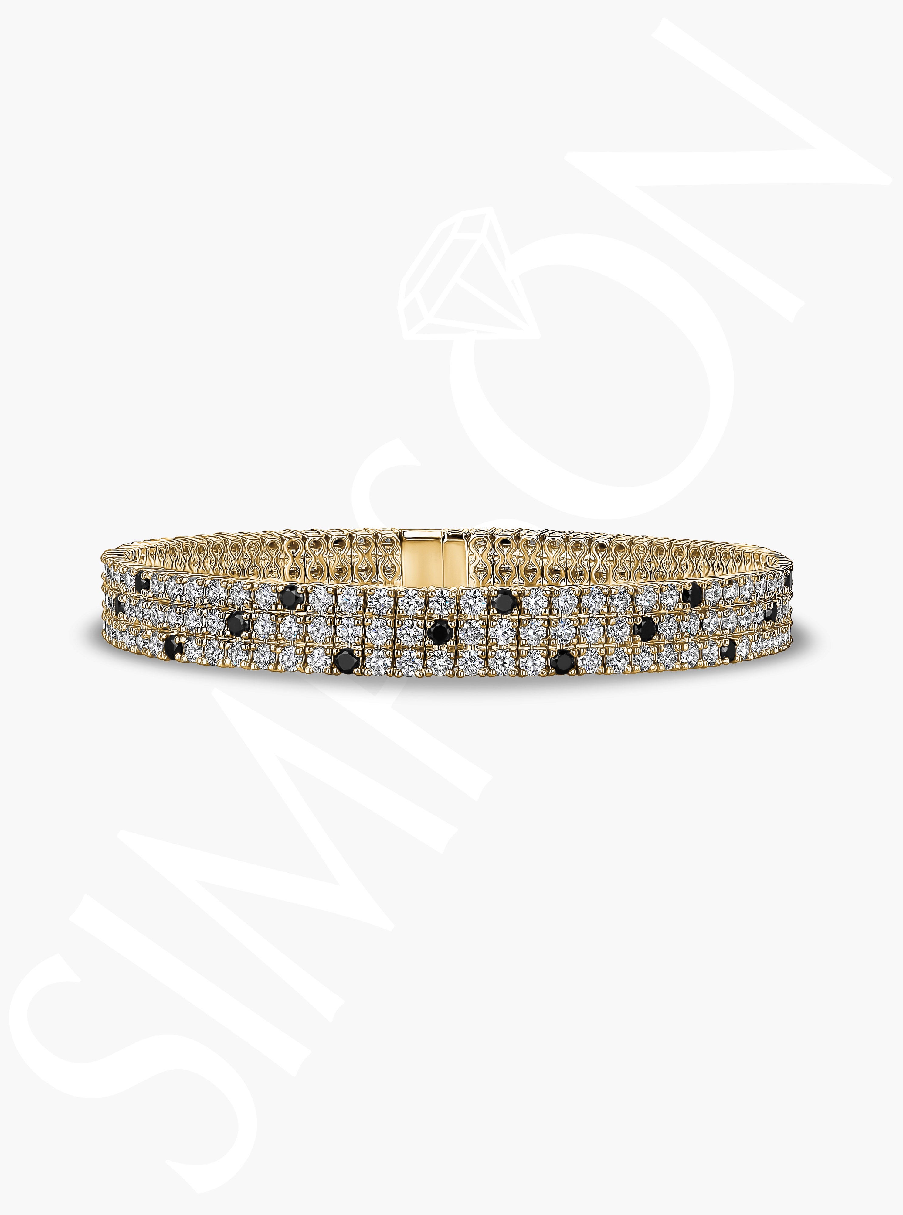 Black & White Diamond Stretch Bracelet