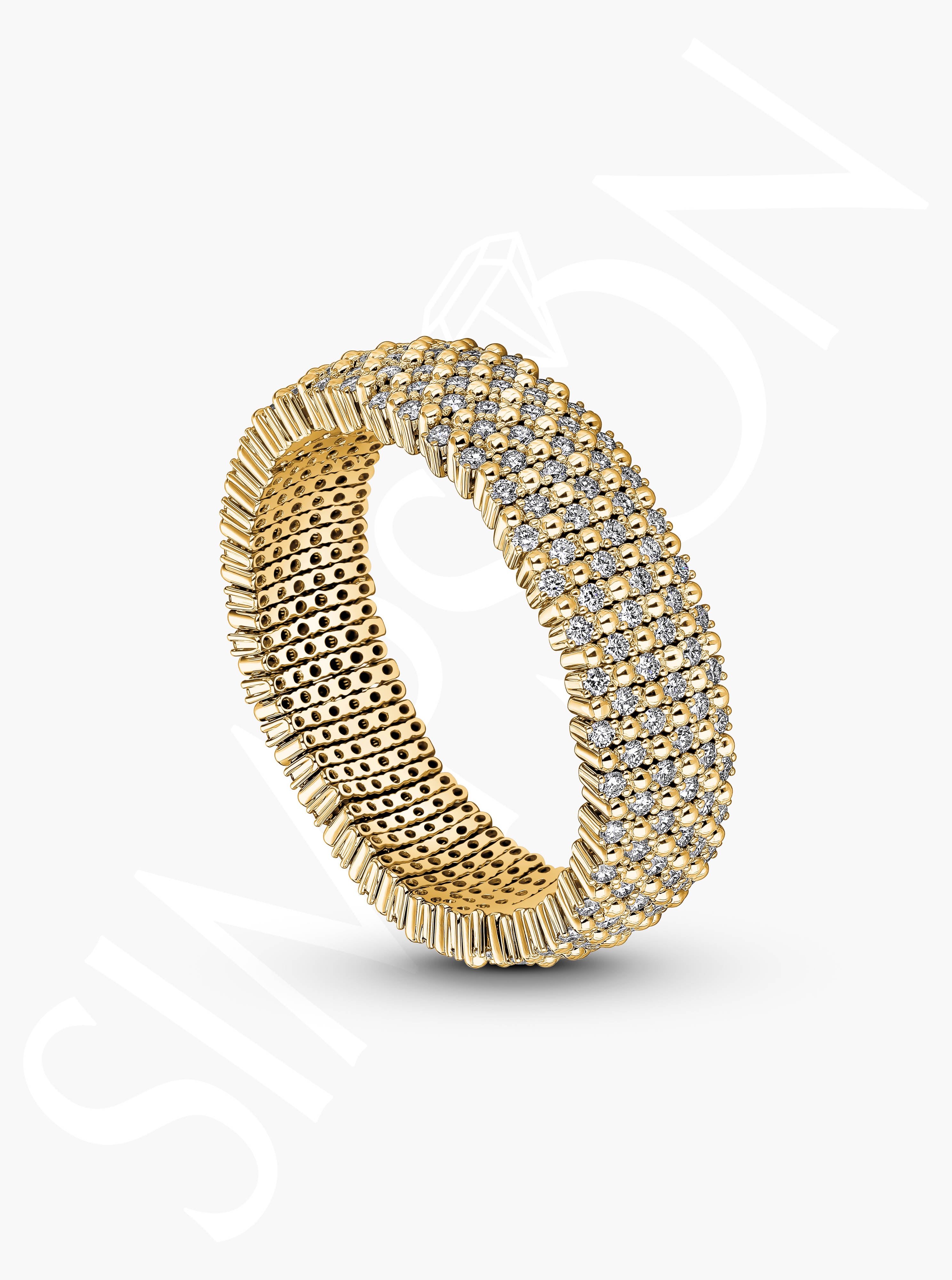 Six Row Diamond Stretch Bracelet