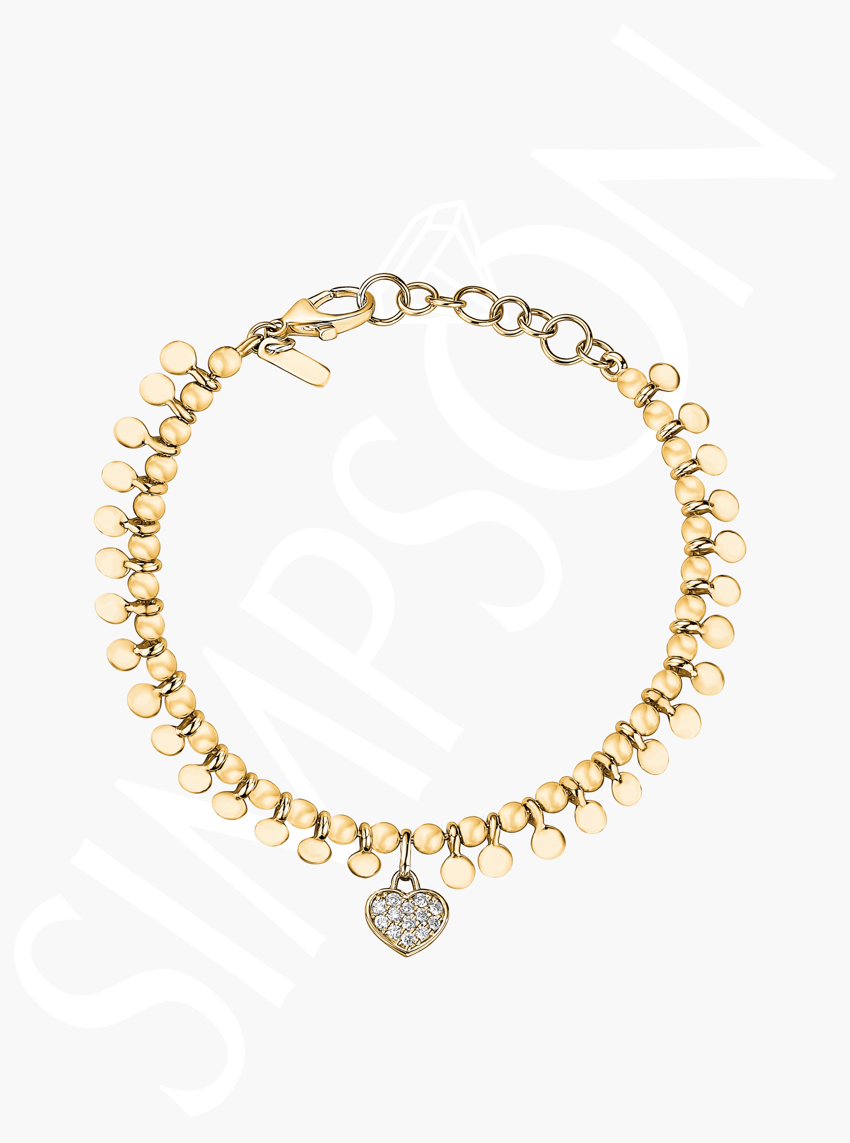 Diamond Heart Charm Bracelet