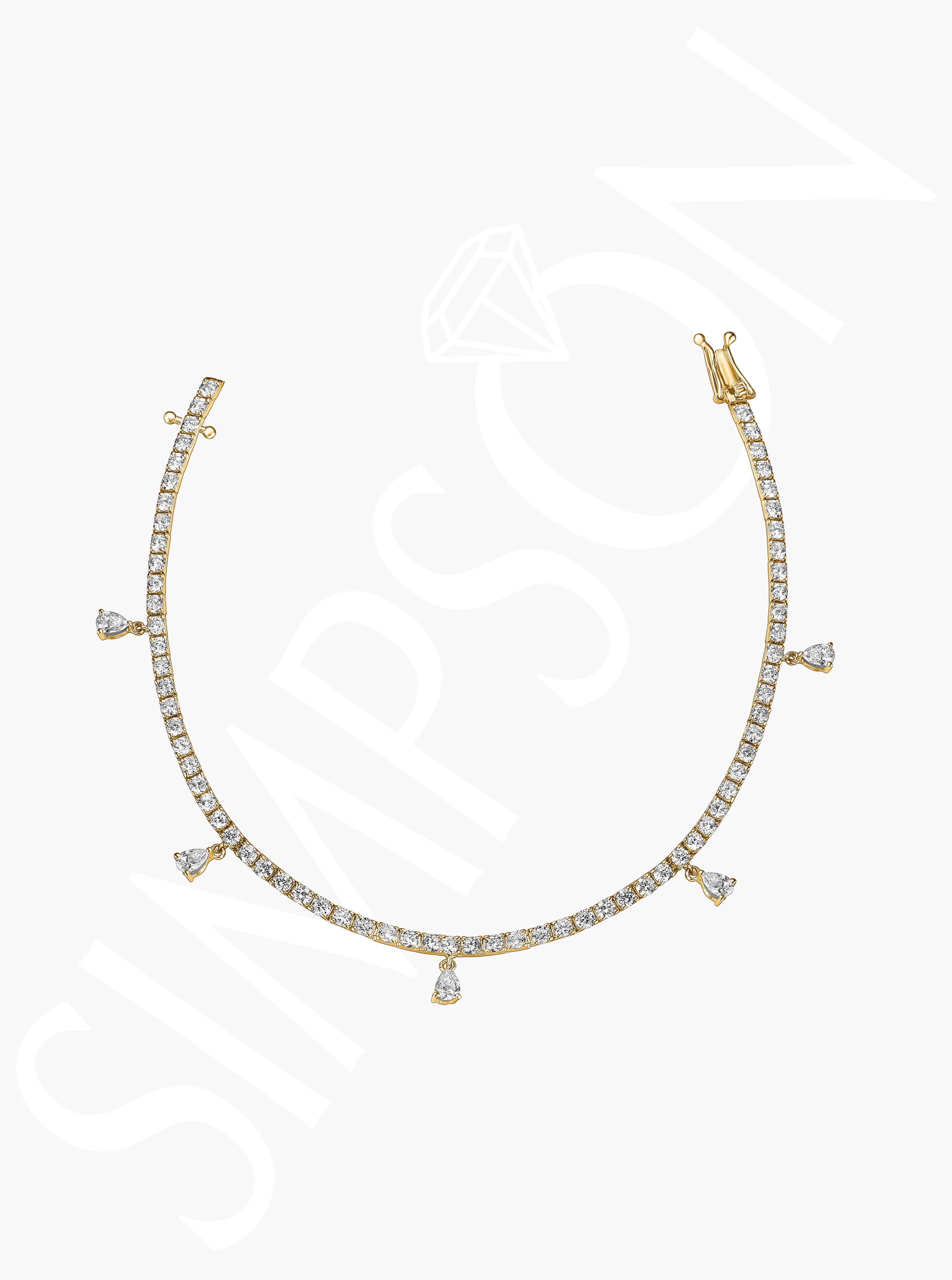 Diamond Bracelet with Drop Accents