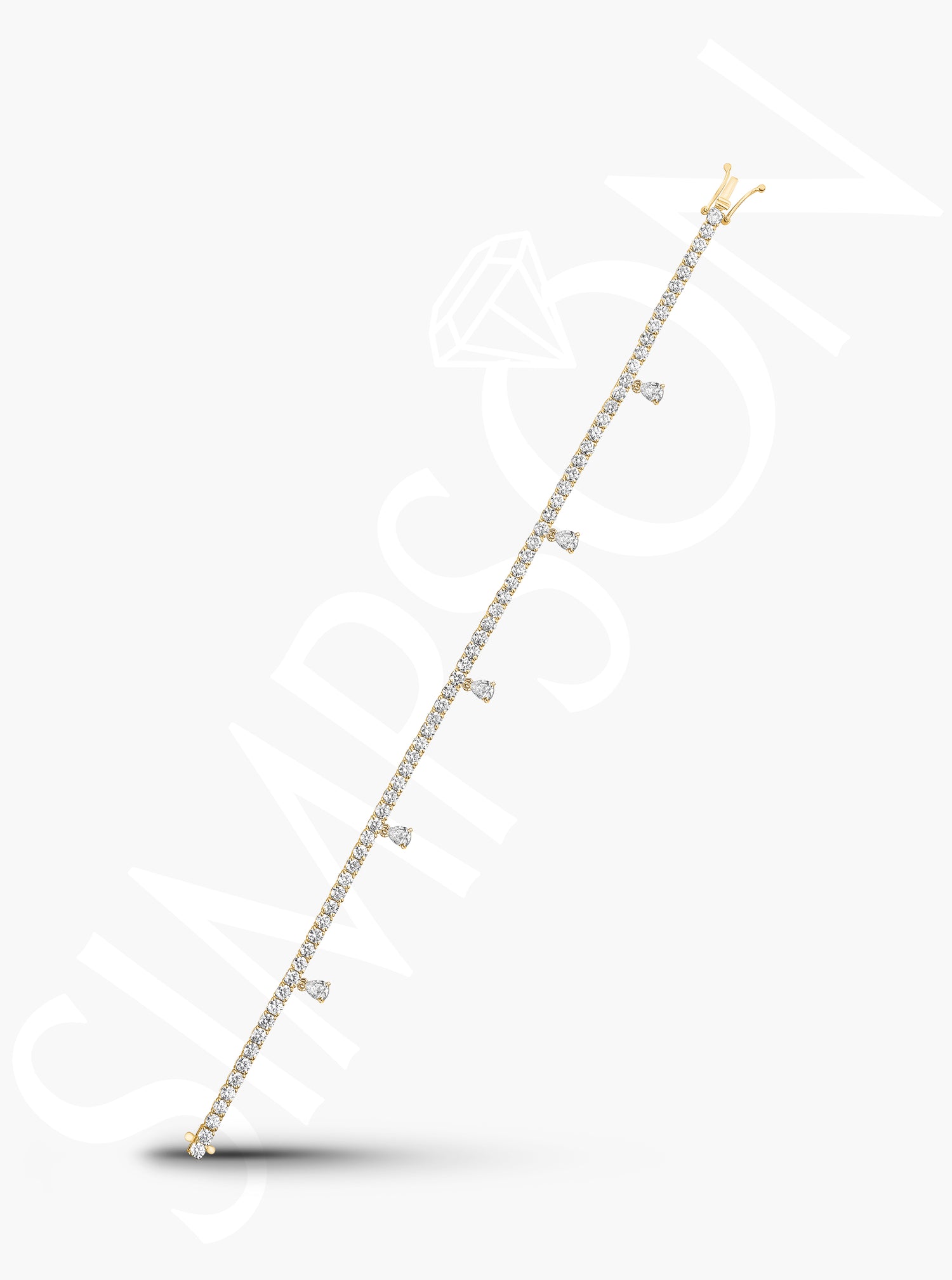 Diamond Bracelet with Drop Accents