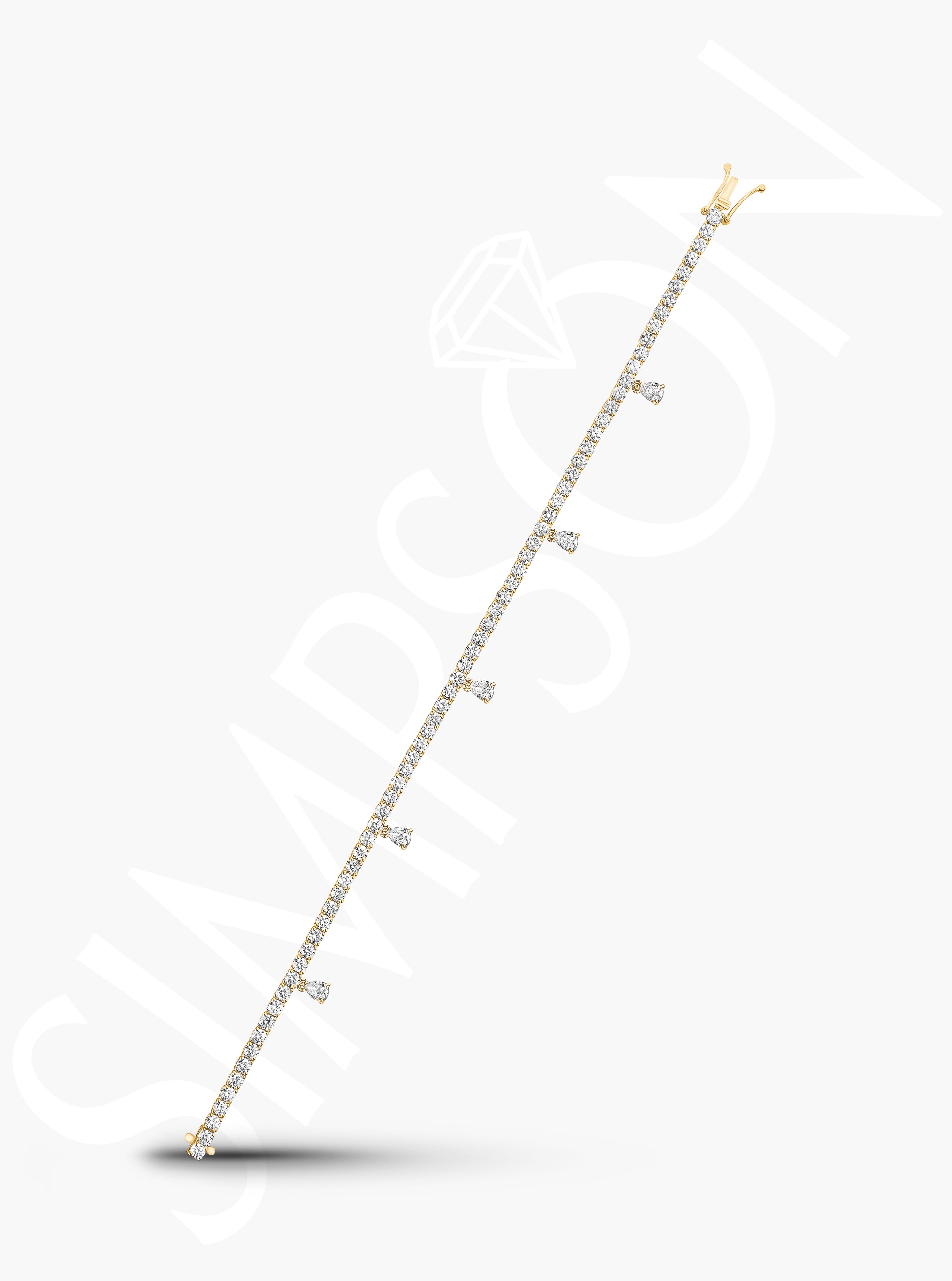 Diamond Bracelet with Drop Accents