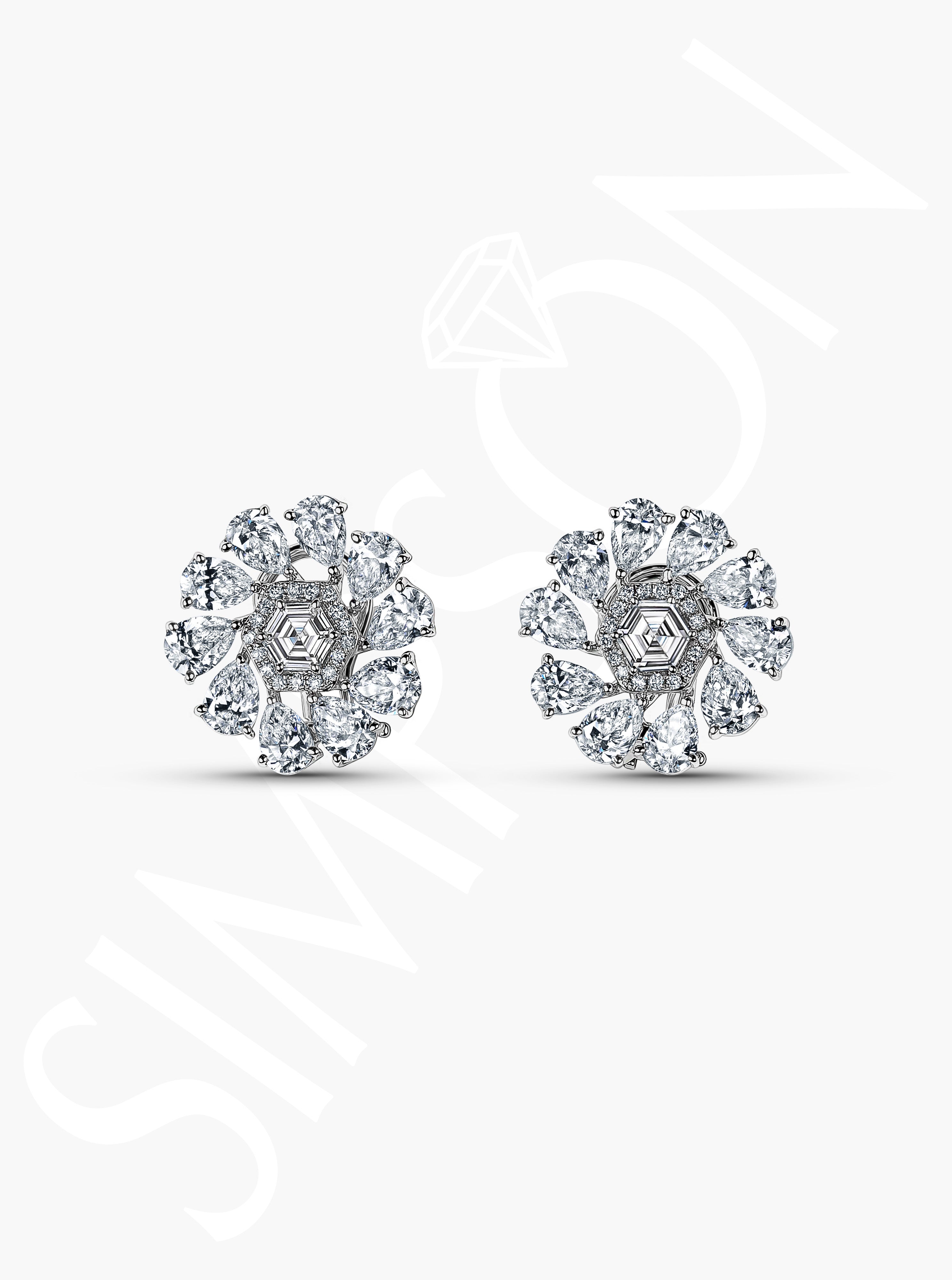 Diamond Bloom Stud Earrings