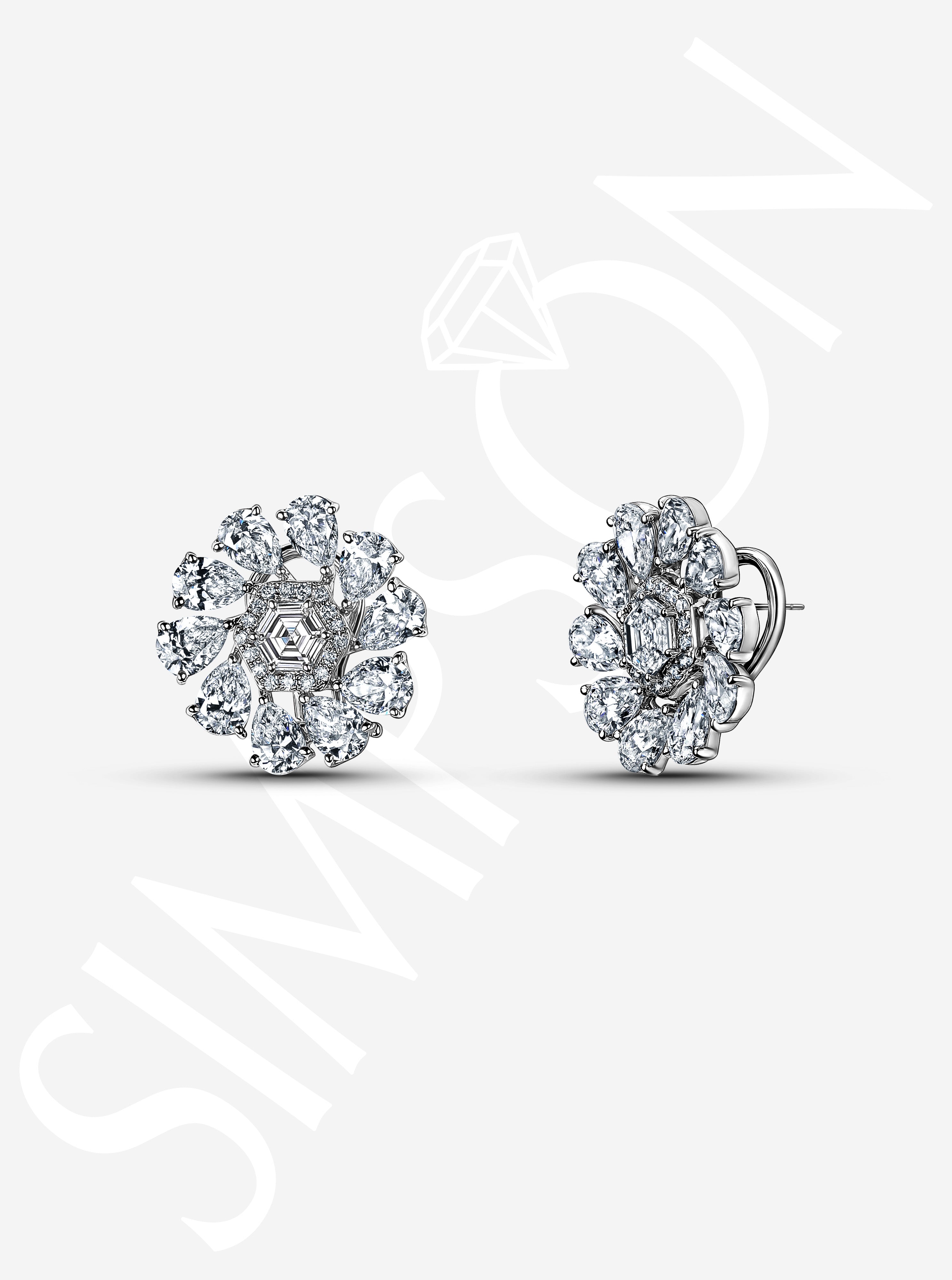 Diamond Bloom Stud Earrings