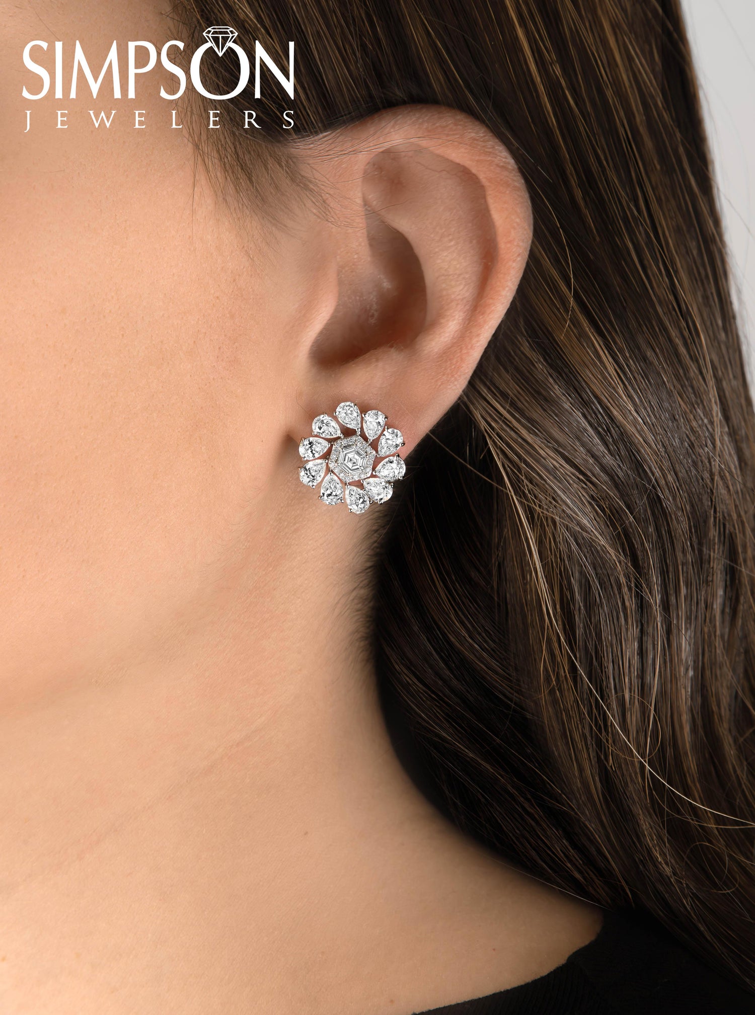 Diamond Bloom Stud Earrings